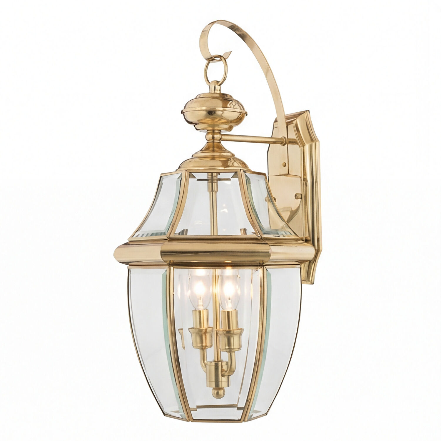 Lanterne murale laiton verre vintage inoxydable IP44 E14