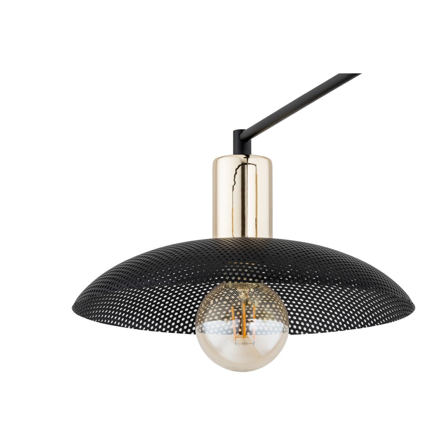 Plafonnier grand 100 cm de long en noir or 4x E27 métal