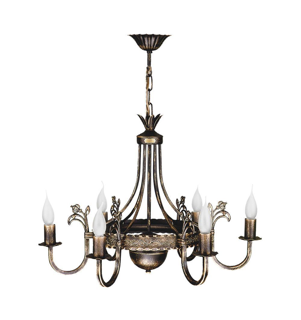 Rustikaler Lüster BELRAD Shabby Braun Ø62cm Lampe Leuchter, Lampe