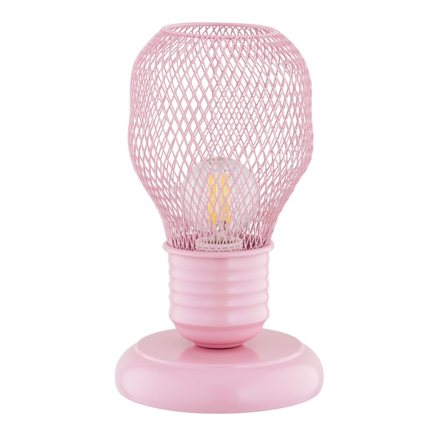 Lampe, Nachtlicht, Rosa, Metallgitter, LED-Birne