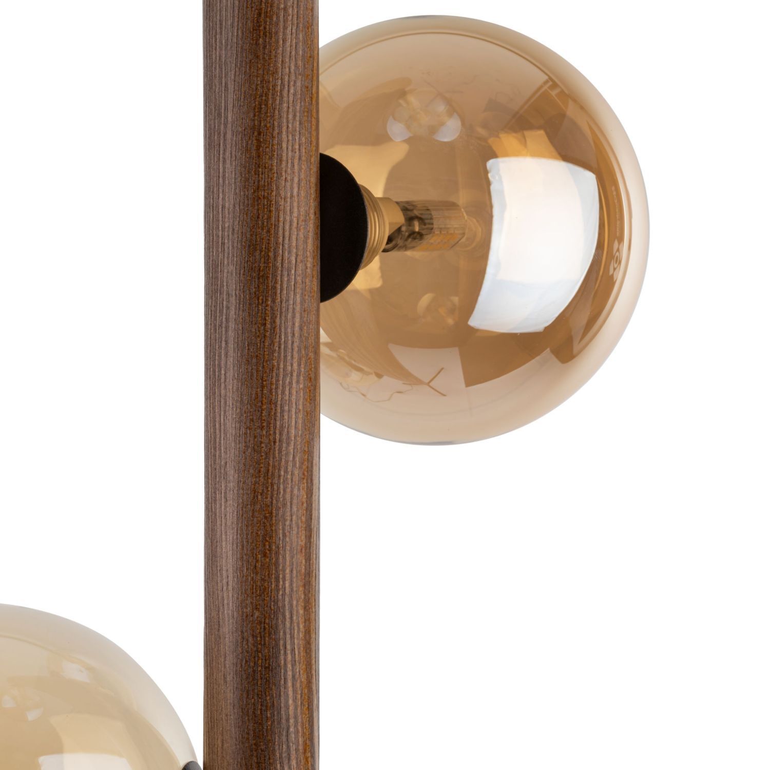 lampe, Holz, Holzstange, Glaskugel, Glühbirne