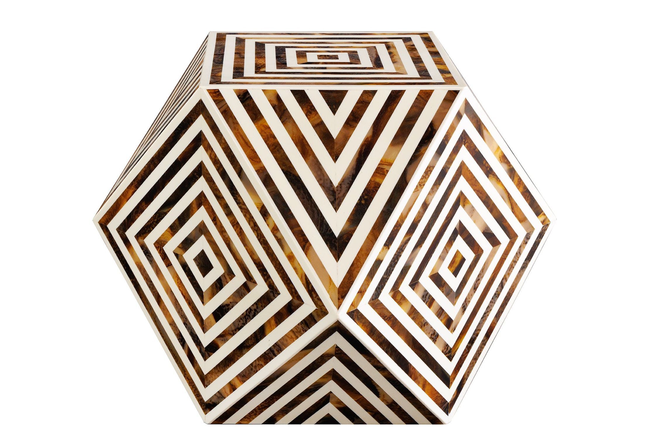 Table d'appoint incrustée en noir blanc 40x57 cm artisanale