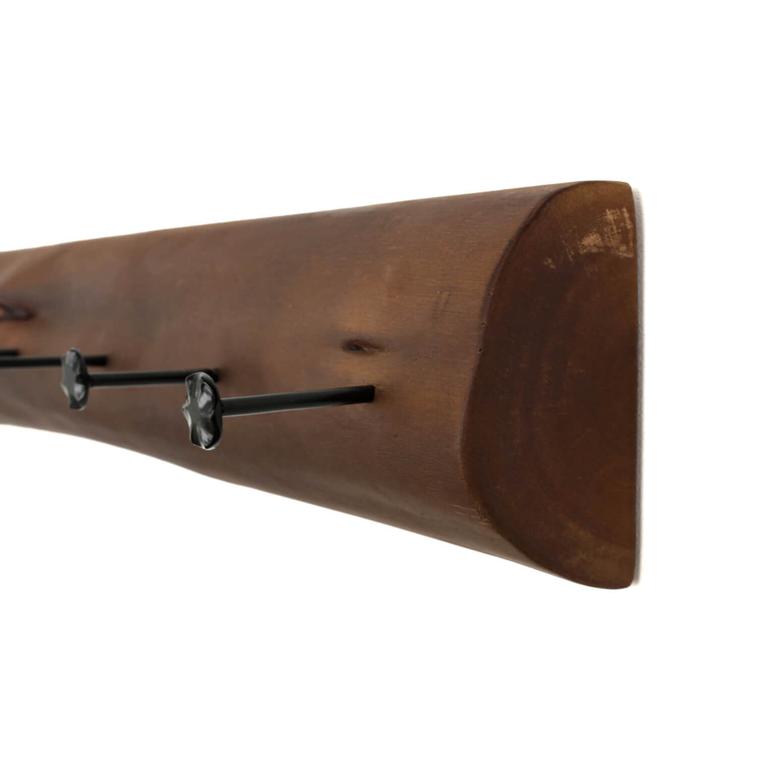 Portemanteau mural bois métal fait main 49,5 cm en brun noir Feuerwaffe, Gewehr, Waffe, Maschine, Schraube