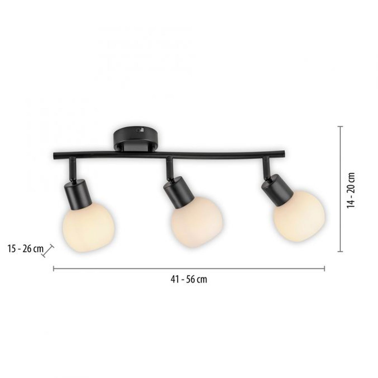 Spot de plafond verre métal incl E14 3000 K flexible