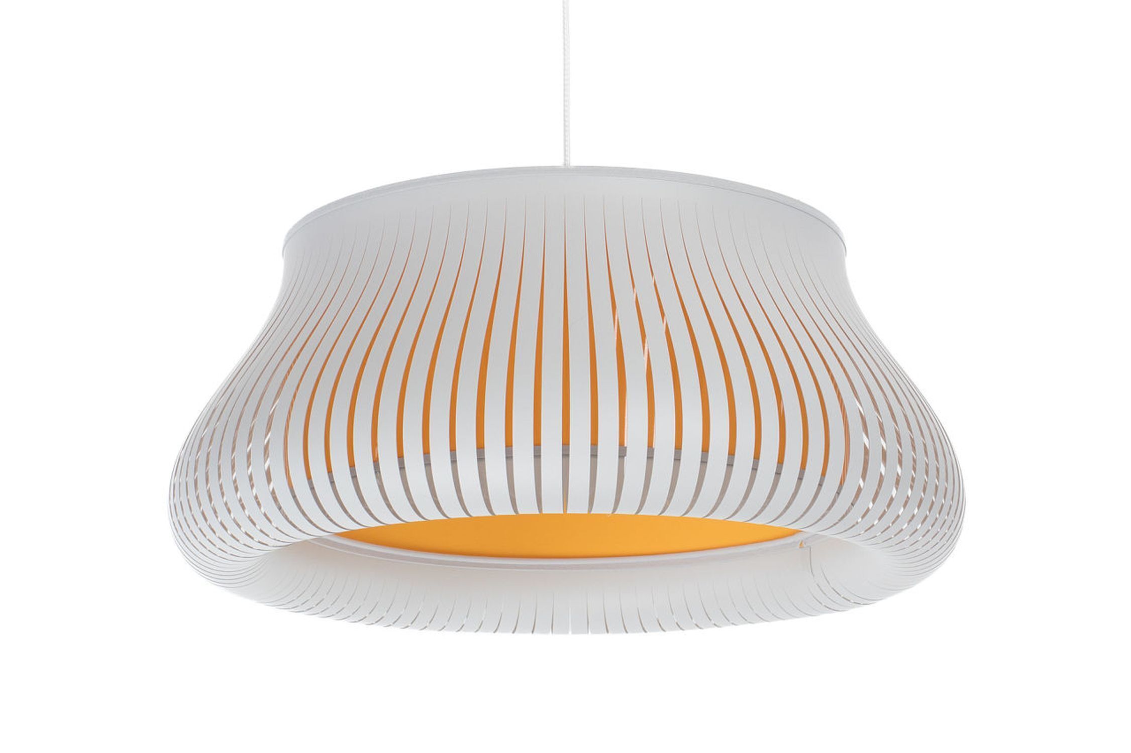 Hängelampe Gelb Weiß blendarm E27 Ø30 cm rund gemütlich