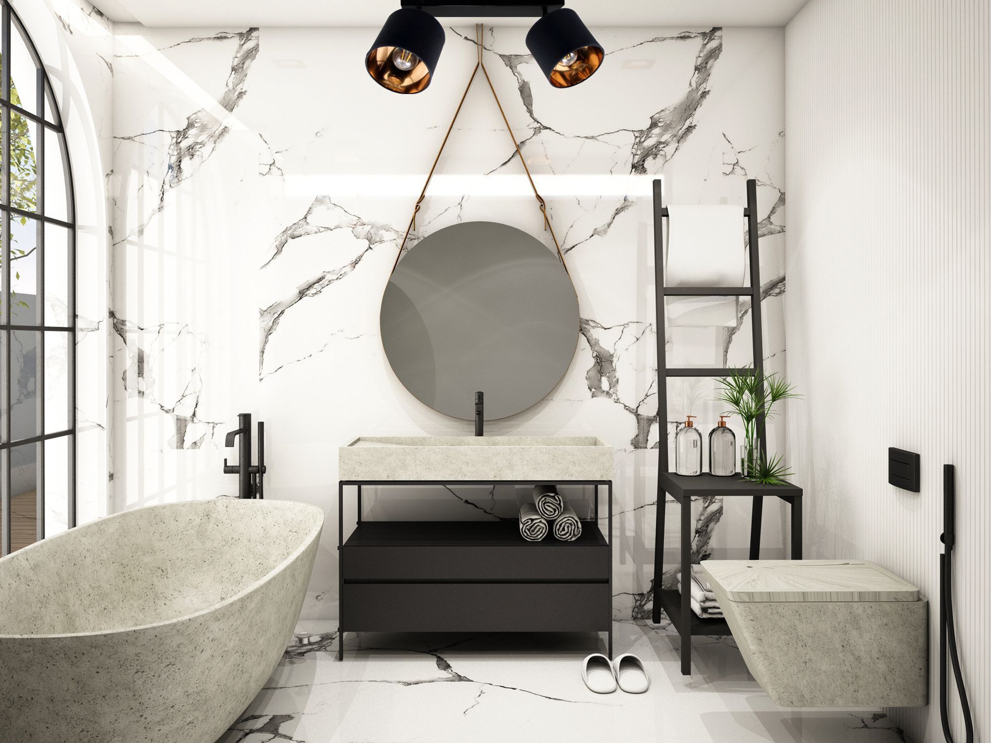 Flexibler Deckenstrahler Stoff Metall E27 70 cm lang Baden, Badewanne, Wanne, Drinnen, Innenarchitektur