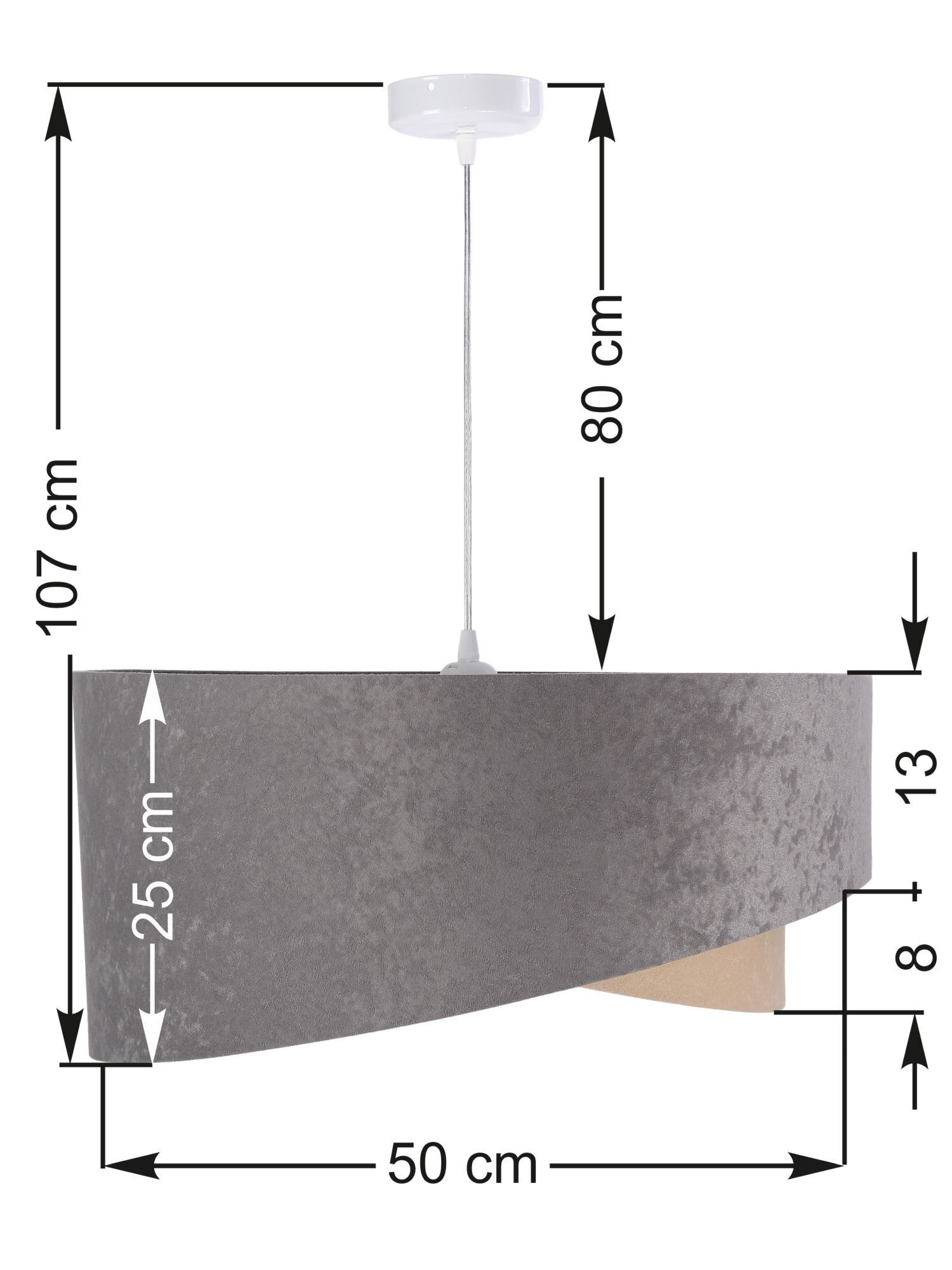 Suspension Gris Beige Or Ø50cm Tissu Table à manger Suspension Gris Beige Or Ø50cm Tissu Table à manger