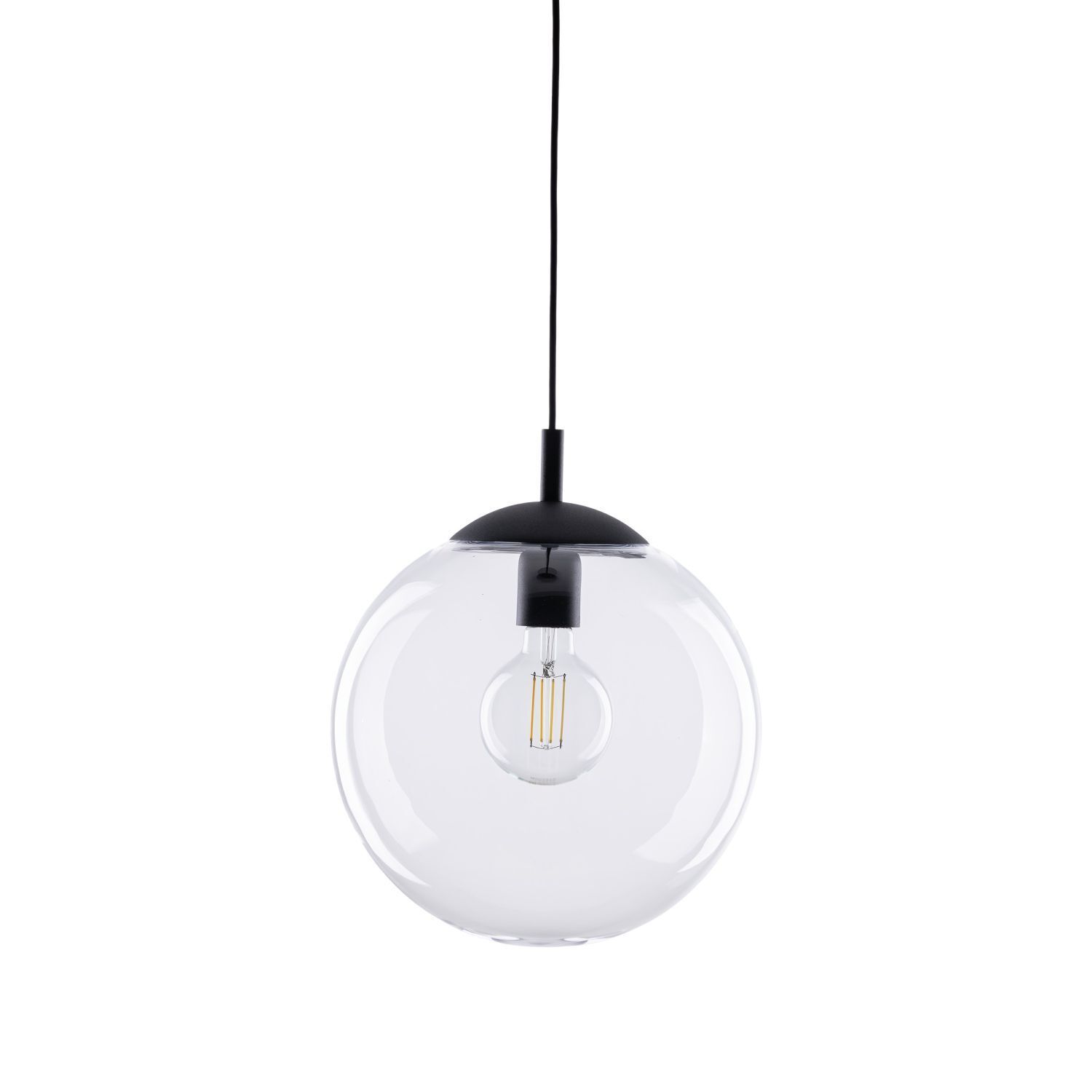 Lampe à suspendre en verre ronde Ø 35 cm H : max. 175 cm E27 Boule Abat-jour Licht, Leuchter, Lampe
