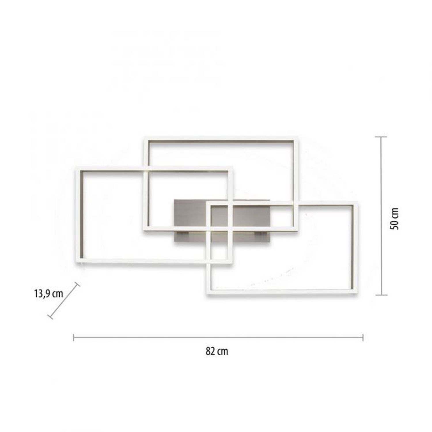 LED Deckenlampe Silber Fernbedienung 82 cm 45 W dimmbar Diagramm, Plan, Handlung
