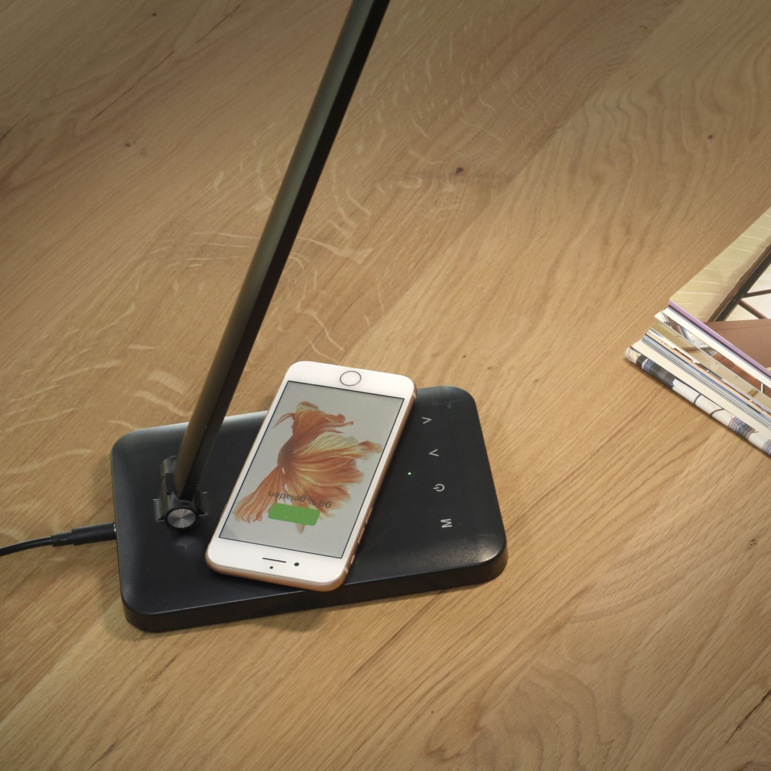 LED SchreibTischlampe Schwarz Touch 680 lm verstellbar Elektronik, Telefon, Handy, Holz