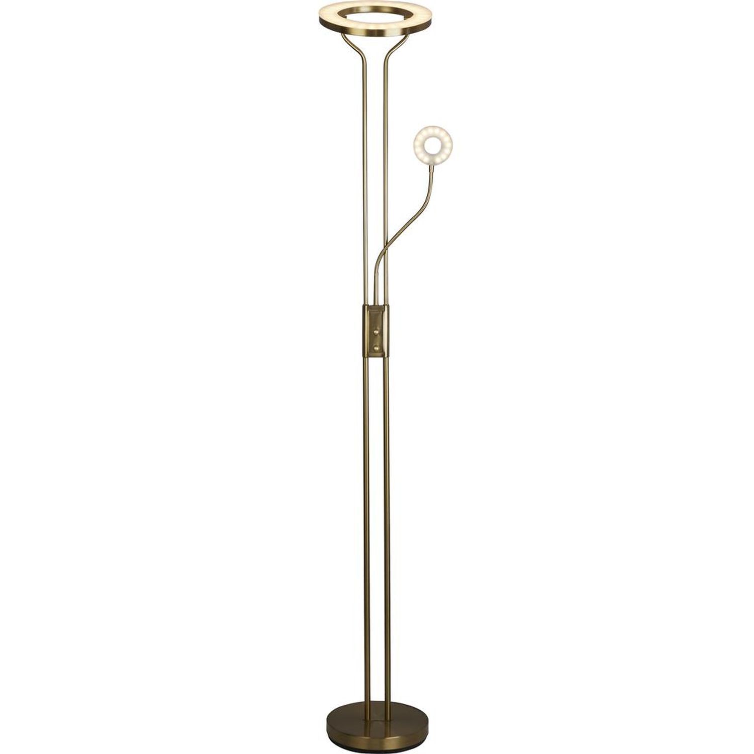 LED Deckenfluter Leselampe Dimmer 193 cm in Messing 3000 K