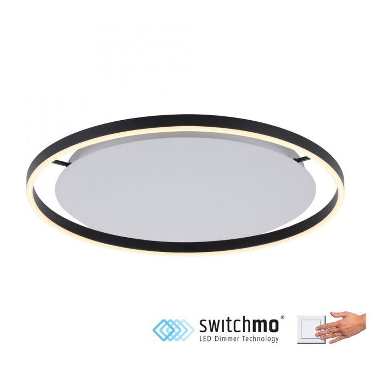 LED Deckenleuchte dimmbar Anthrazit Ø58,5 cm 3650 lm