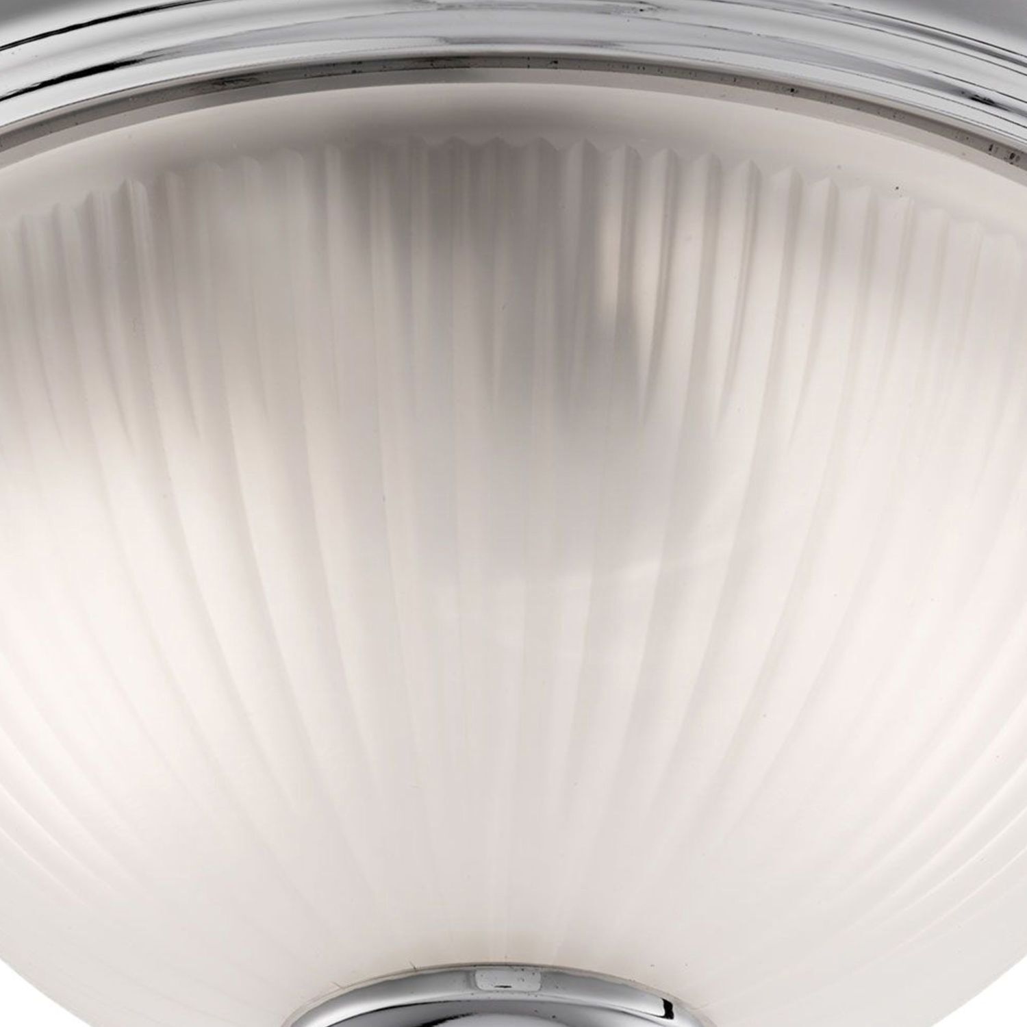 Lampe de plafonnier verre métal E14 IP44 29 cm rond en chrome