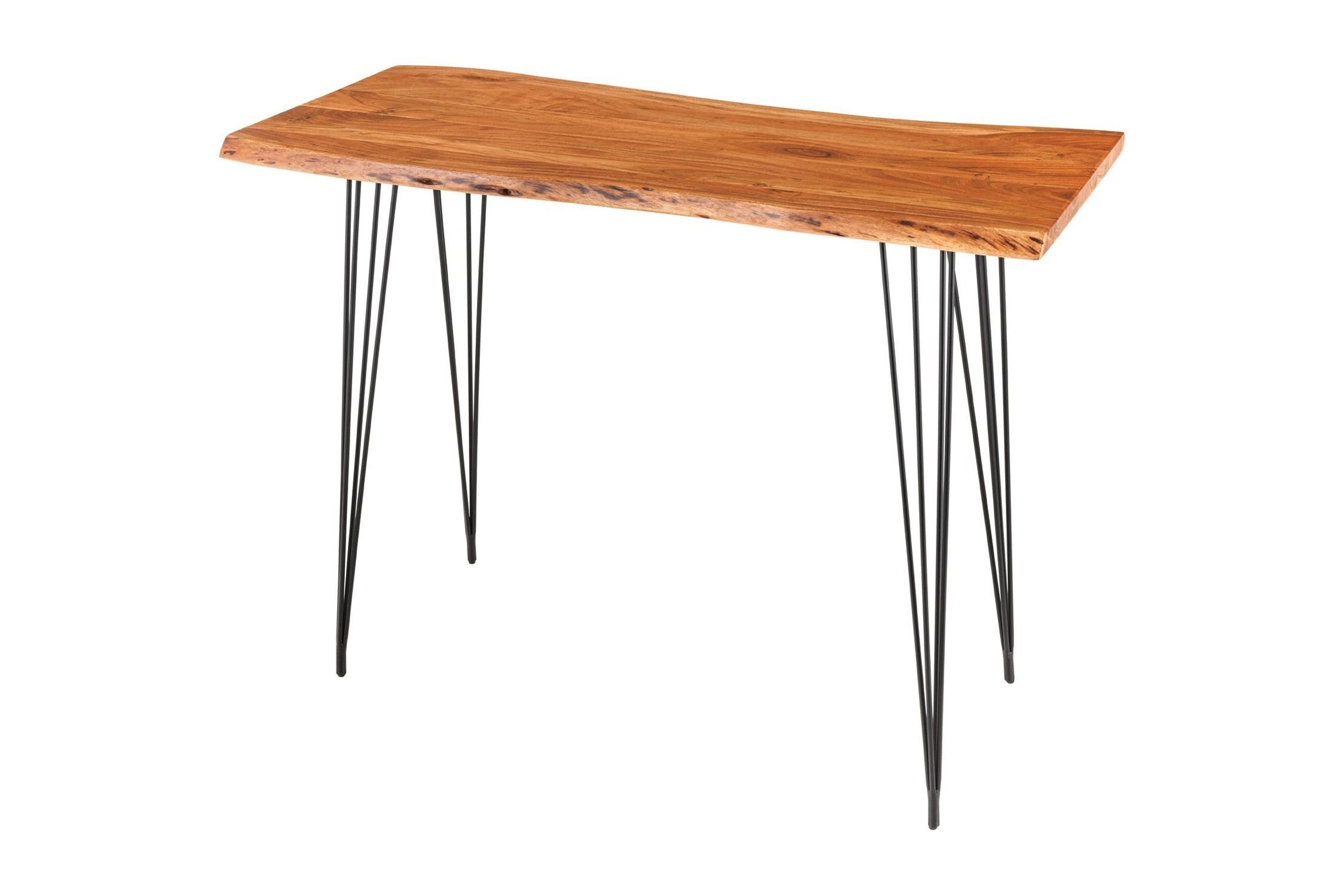 Bartisch Akazienholz Metall 140 x 63 cm Hairpin Legs Moebel, Tabelle, Esstisch, Schreibtisch