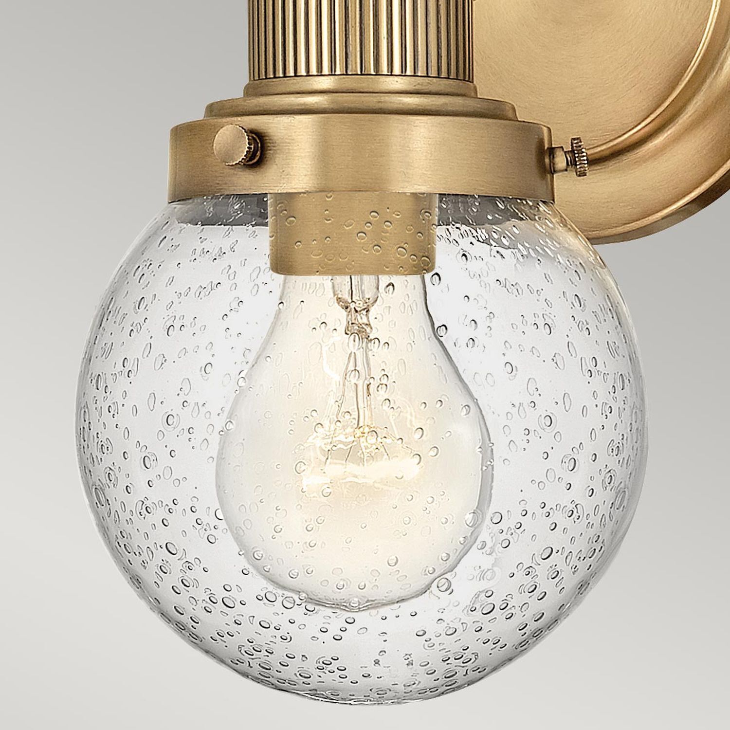 Lampe de salle de bain murale verre métal E27 IP44 hauteur 23,7 cm Abat-jour sphérique