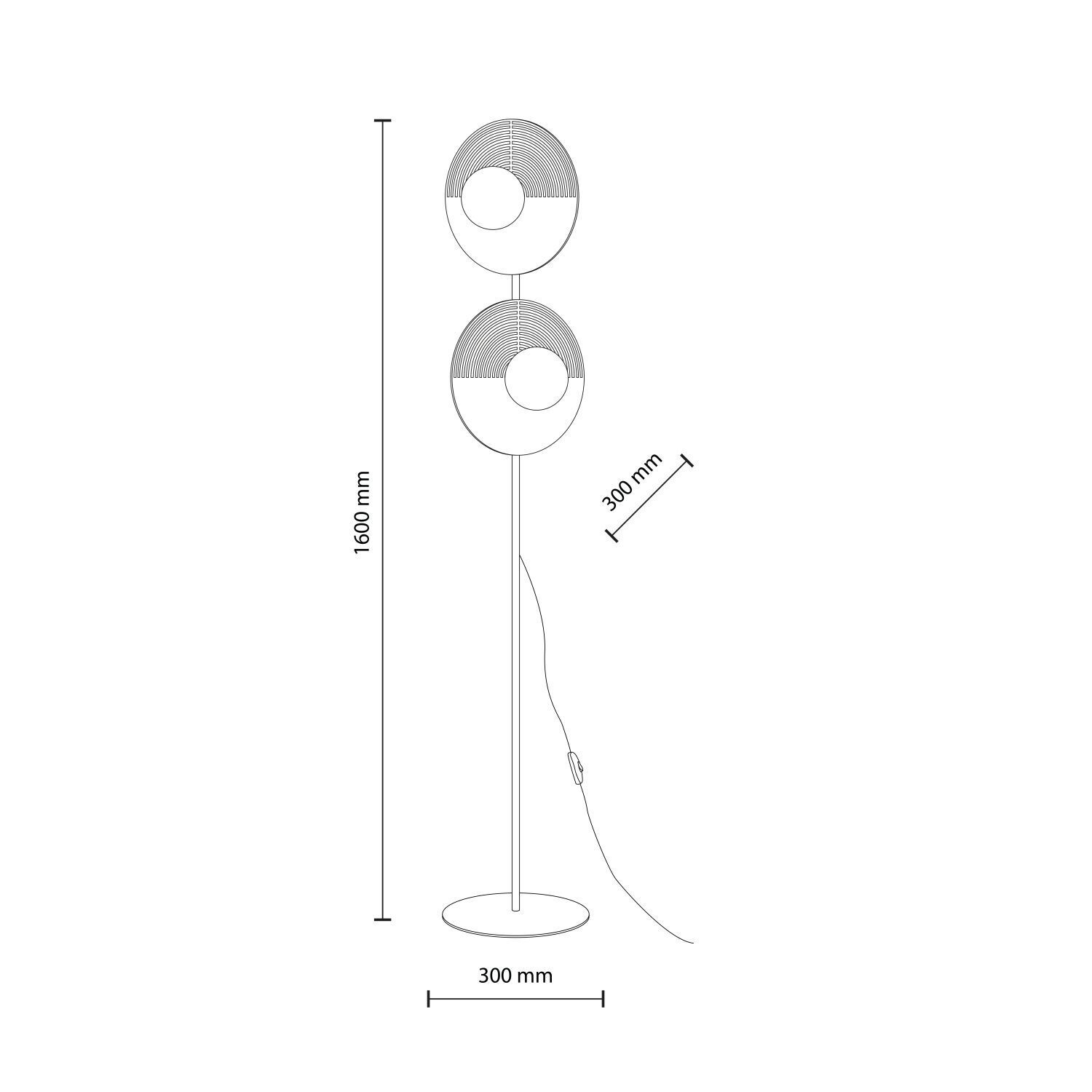 Natürliche Stehleuchte Glas 160 cm G9 Holz Eiche Standventilator?, Oops