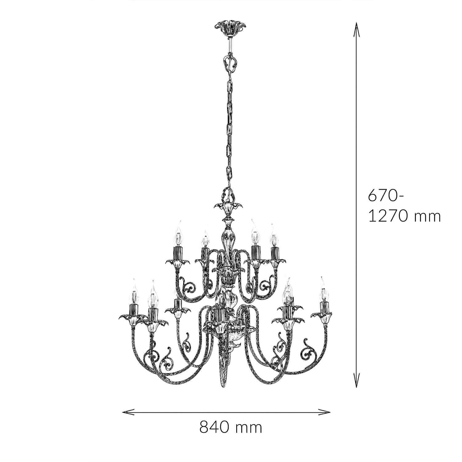 Premium Hängeleuchte Ø84cm 12-Flmg Leuchter, Lampe