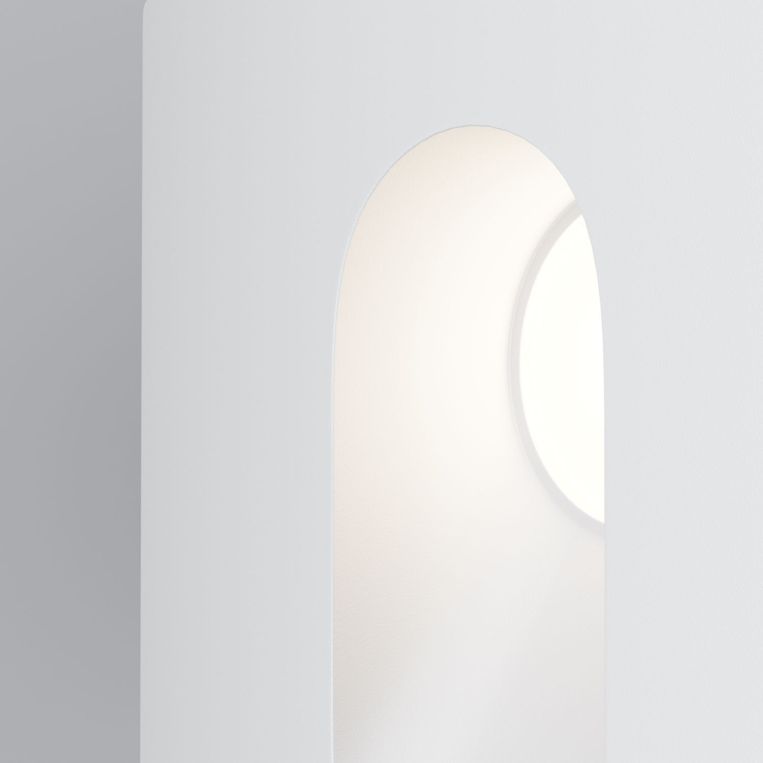 Wandspiegel, Rundbogen, Spiegel, Rahmenlos, Weiß