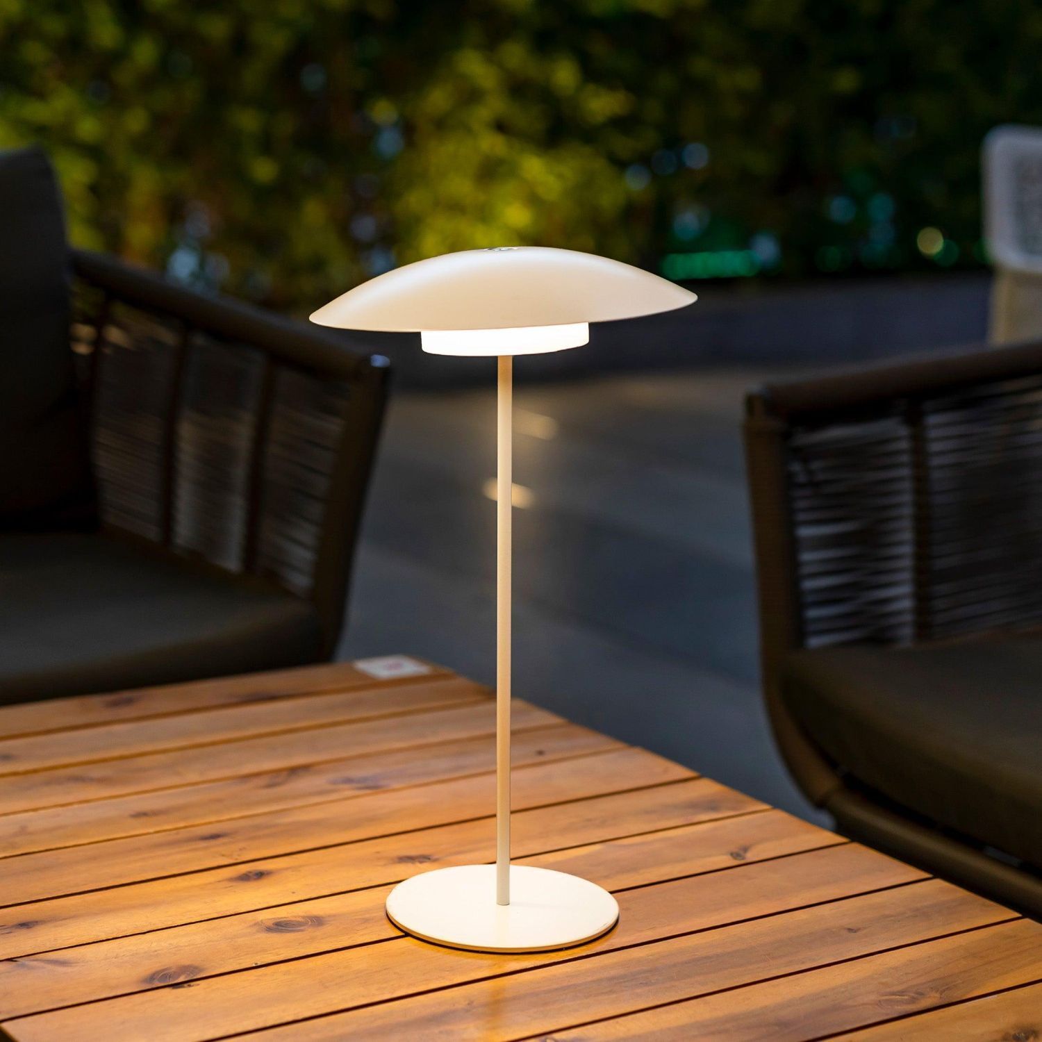 Lampe de table LED sans fil Akku Touch H : 40 cm IP44 Blanc