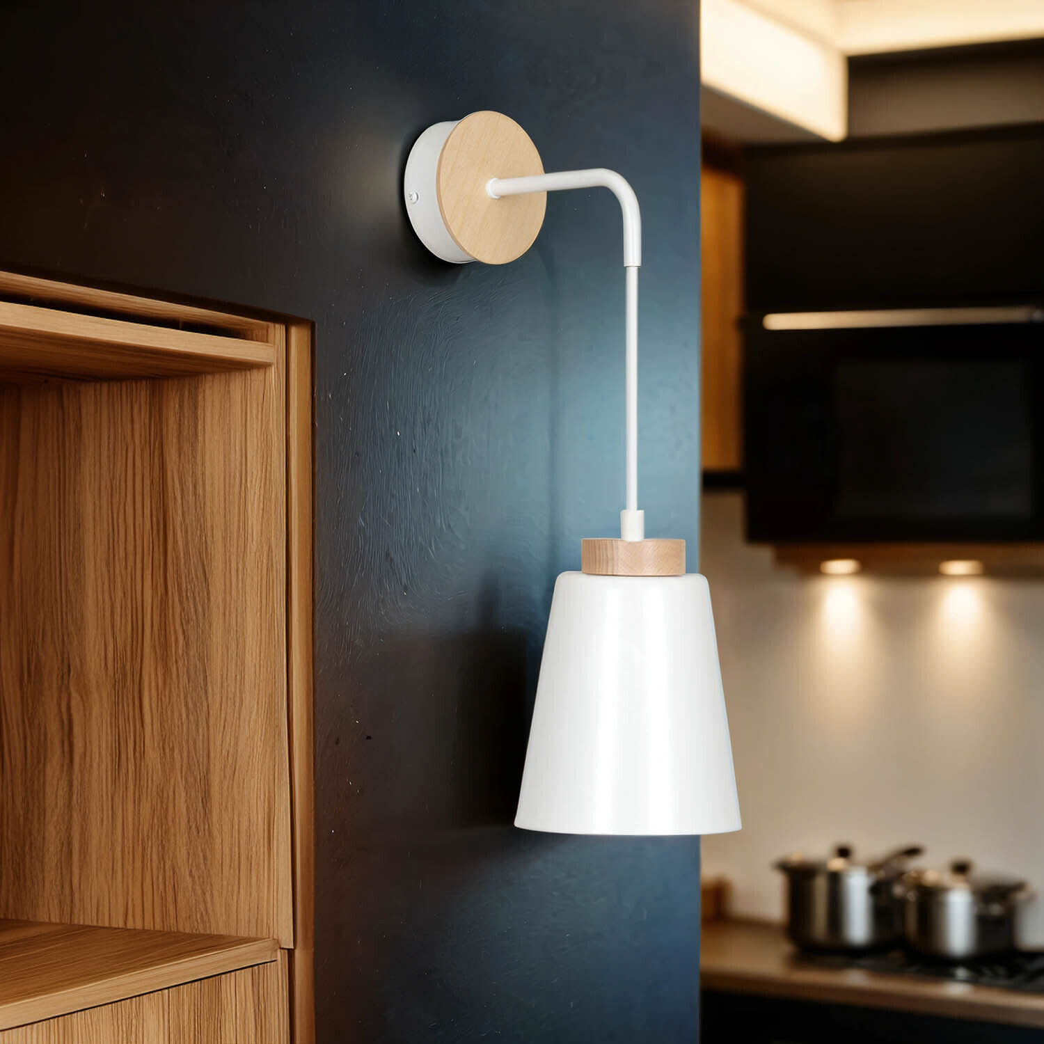 Wandleuchte ROGER Weiß Skandinavisches Design Lampe, Drinnen, Innenarchitektur