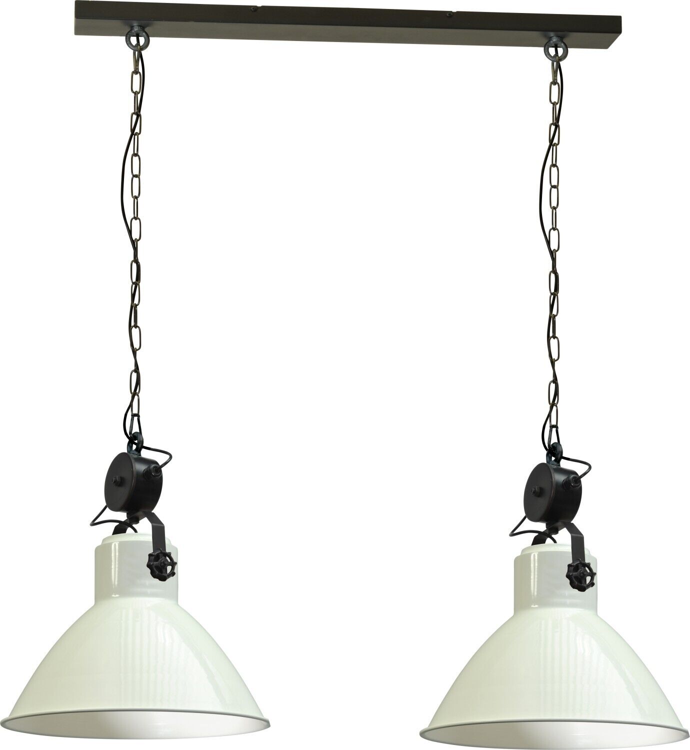 Lampe à suspendre blanche orientable 2xE27 Ø45cm artisanale