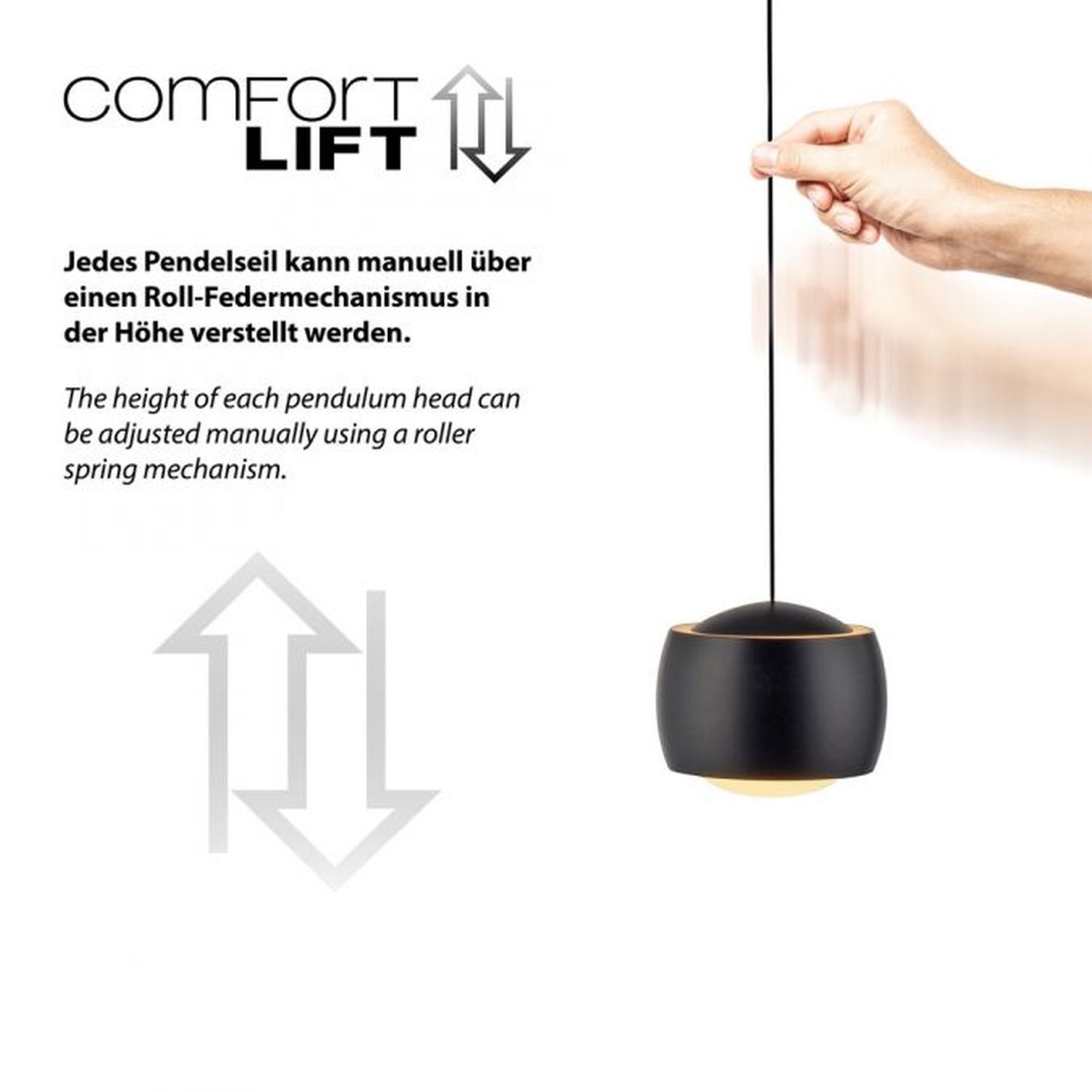 Suspension LED métal blanc chaud 3000 K 800 lm noir