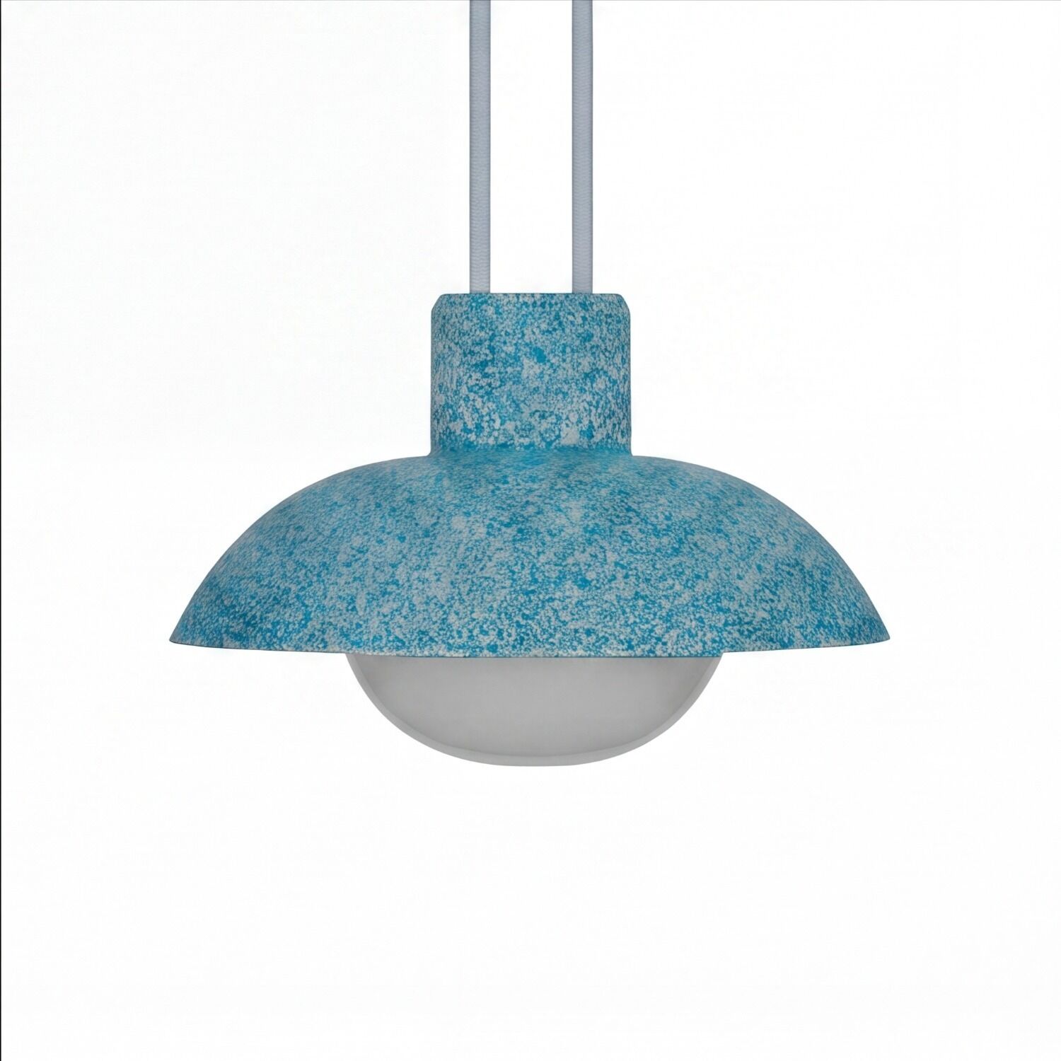 kugellampe-aussen-led-aussenleuchte-haengeleuchte-aussen-riku-1x-led-mit-9w-leuchtmittel-inklusive-blau-kunststoff-lele141825-04 hängelampe, blau, gesprenkt, metallschirm, globe-glas