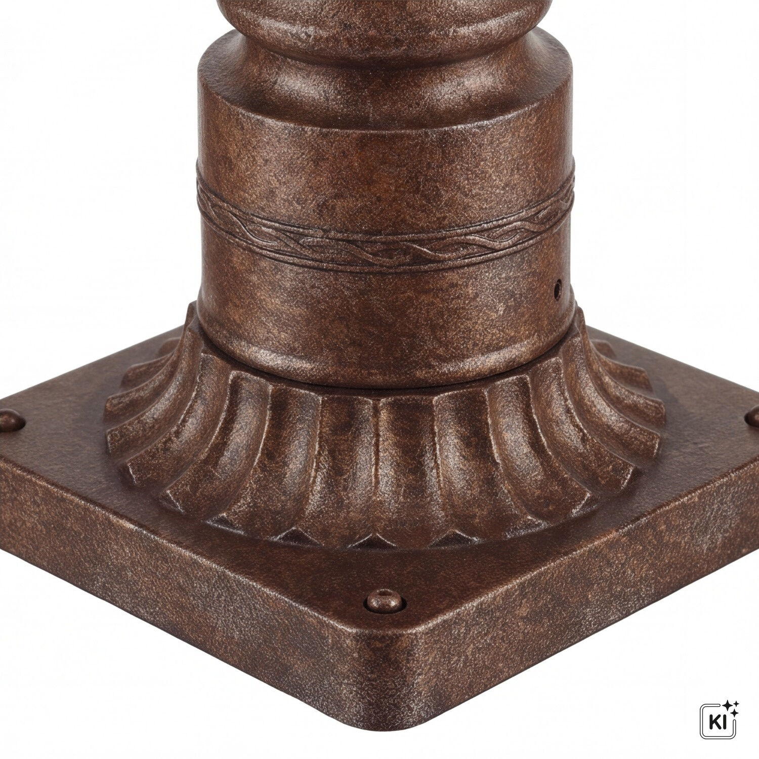 le41885-bodenleuchte-garten-terrasse-aussen-metall-rustikal-industrial-3-flammig-e14-ip44-dimmbar-05 lampenfuß, metall, rostbraun, basissockel, verzierung