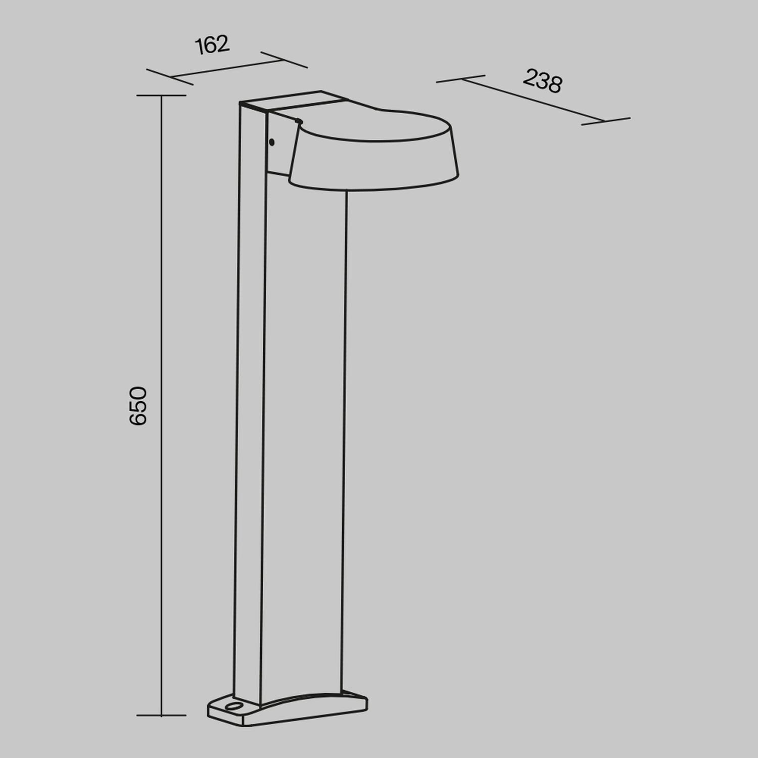 Lampe d'allée aluminium verre LED IP54 65 cm graphite URSA Lampe, Drinnen