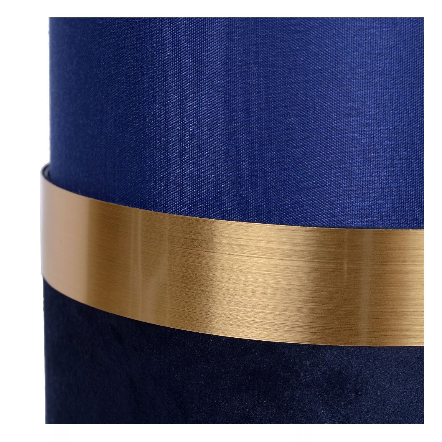 Stilvolle Tischlampe Stoff Blau Gold E14 22 cm Vintage