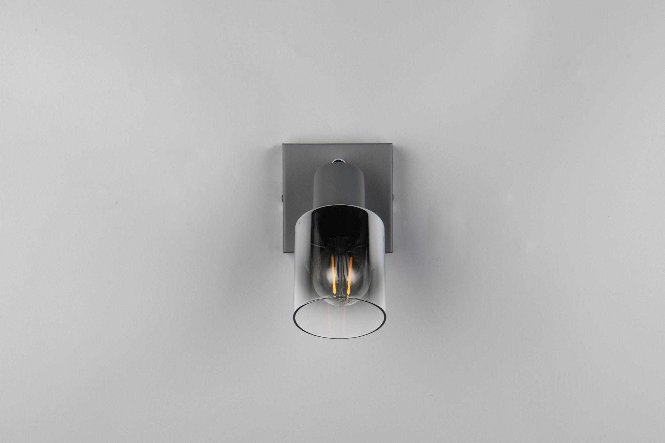 Beweglicher Wandstrahler Rauchglas Metall E14 T:15 cm Deckenleuchte, Leuchte