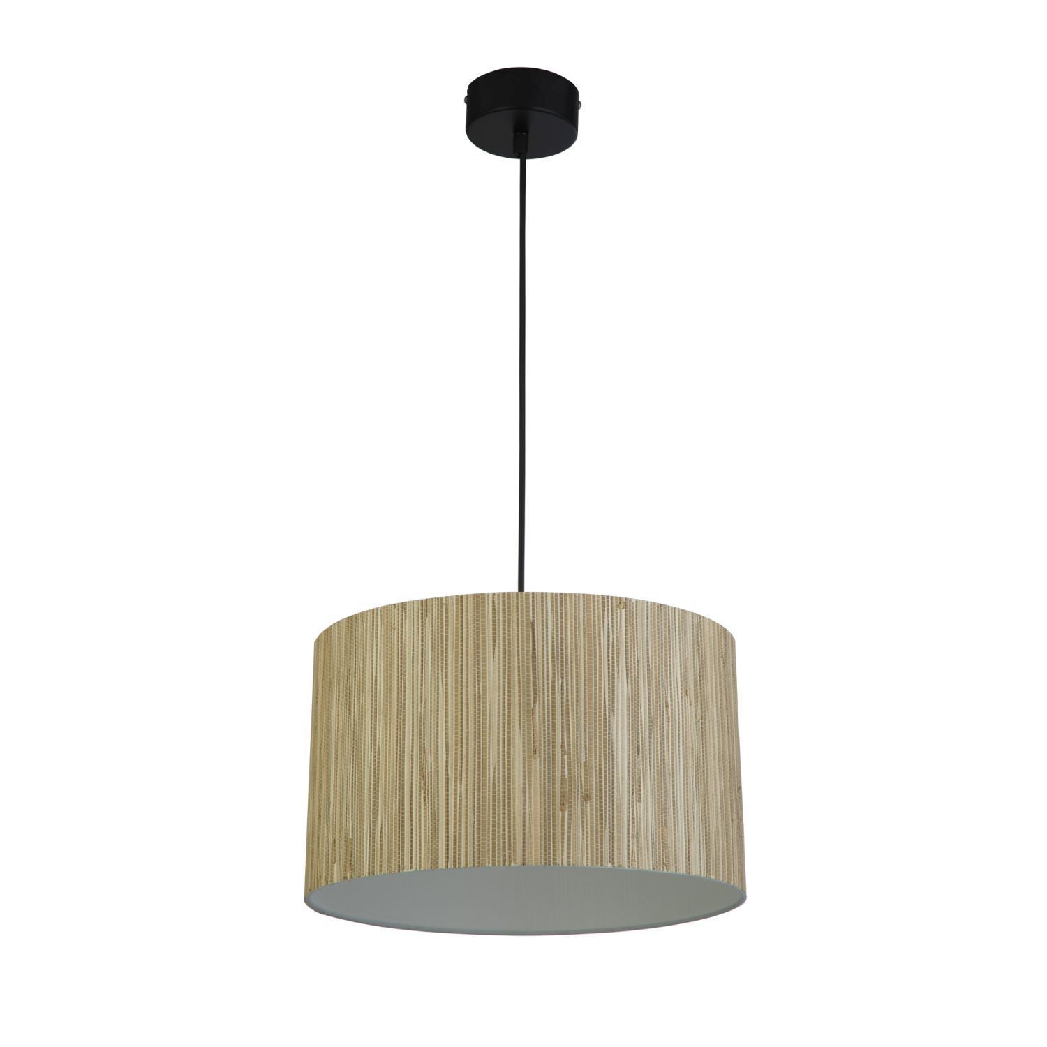 Runde Pendelleuchte Holz Metall E27 B:35 cm natürlich