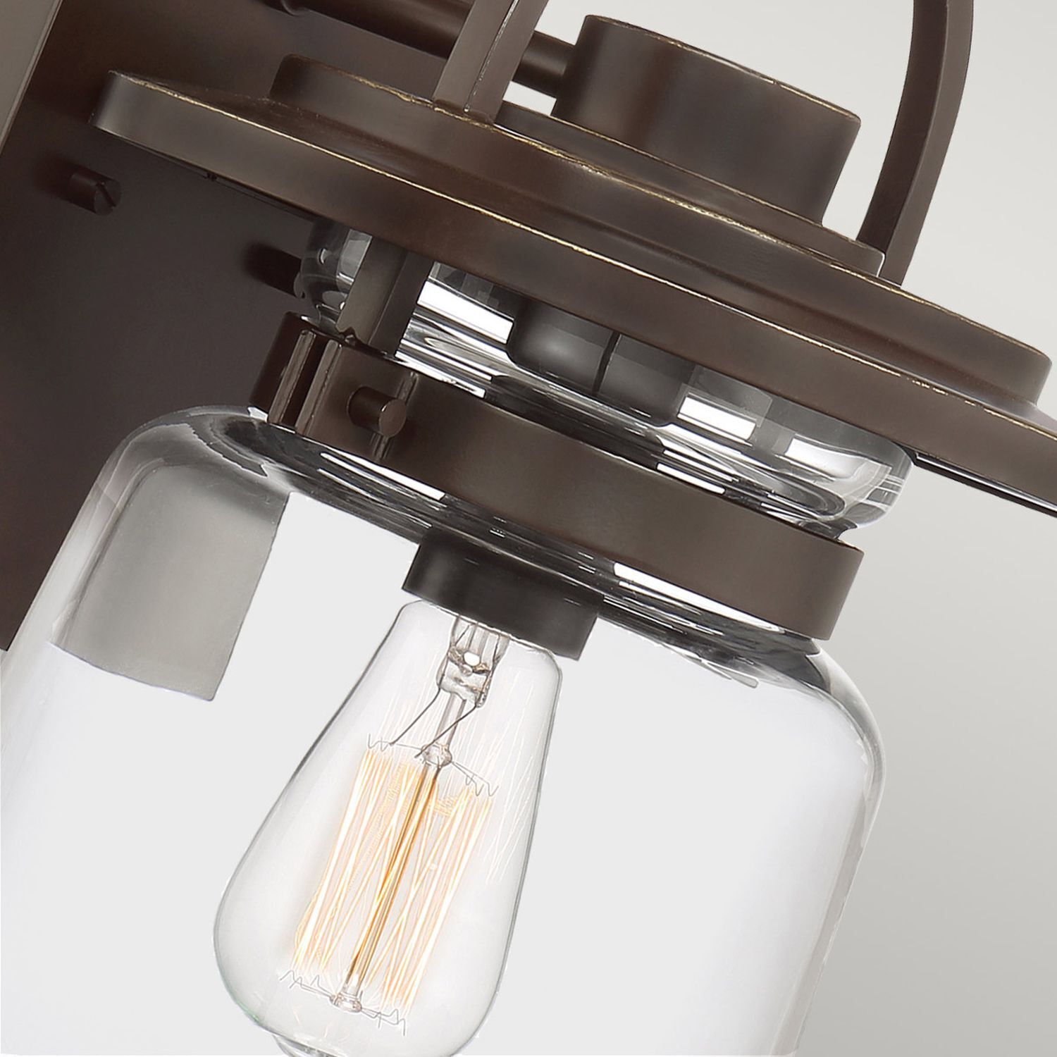 Wandlampe außen Aluminium Glas E27 IP44 H: 39,3 cm Vintage Leuchte, Licht