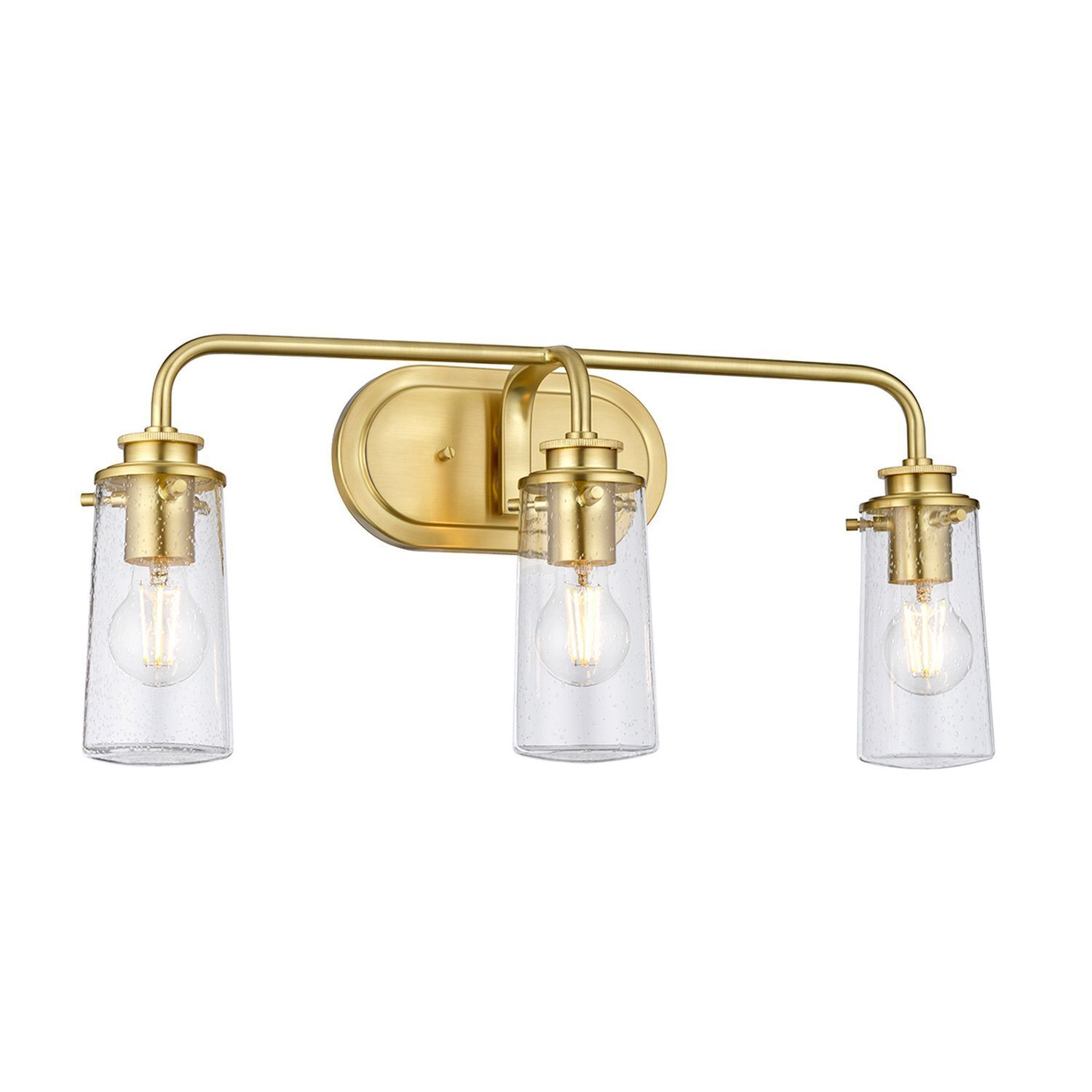 Wandlampe, Gold, Messing, Drei-Licht, Glas