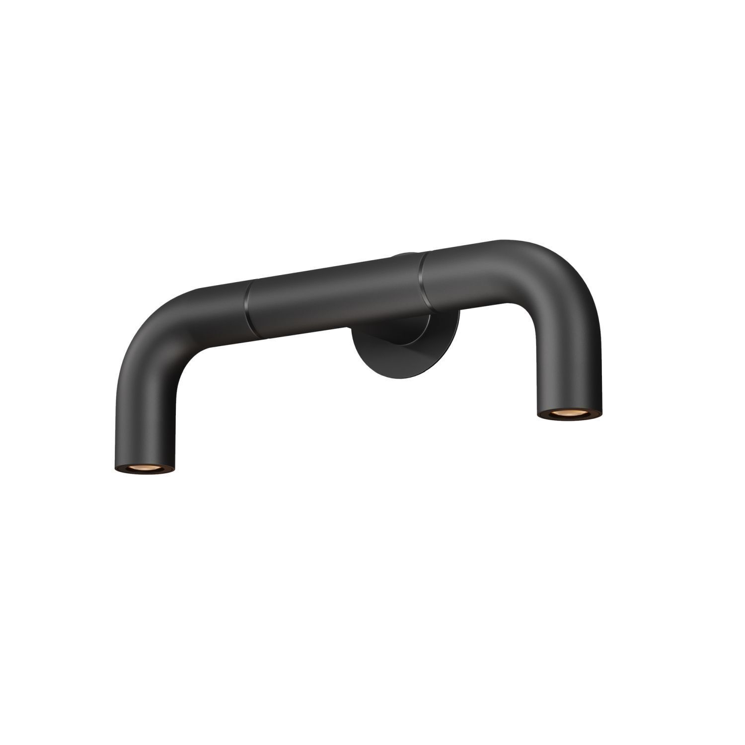 Waschtischarmatur, Wandarmatur, matte schwarz, Rundbogen, Montagearmatur