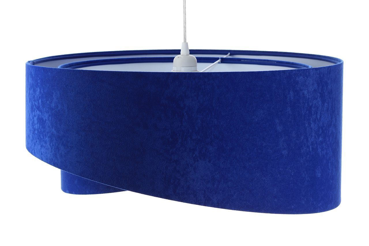 Lampe à suspendre ronde Ø 50 cm E27 Blanc Bleu cobalt rond
