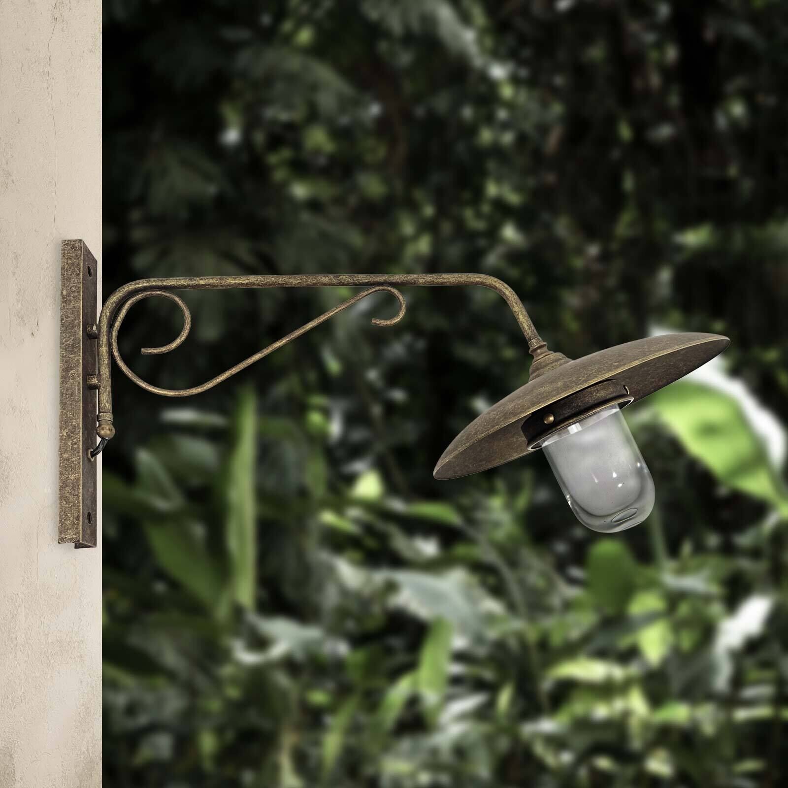 Wandleuchte außen IP44 Messing E27 in Bronze Antik matt