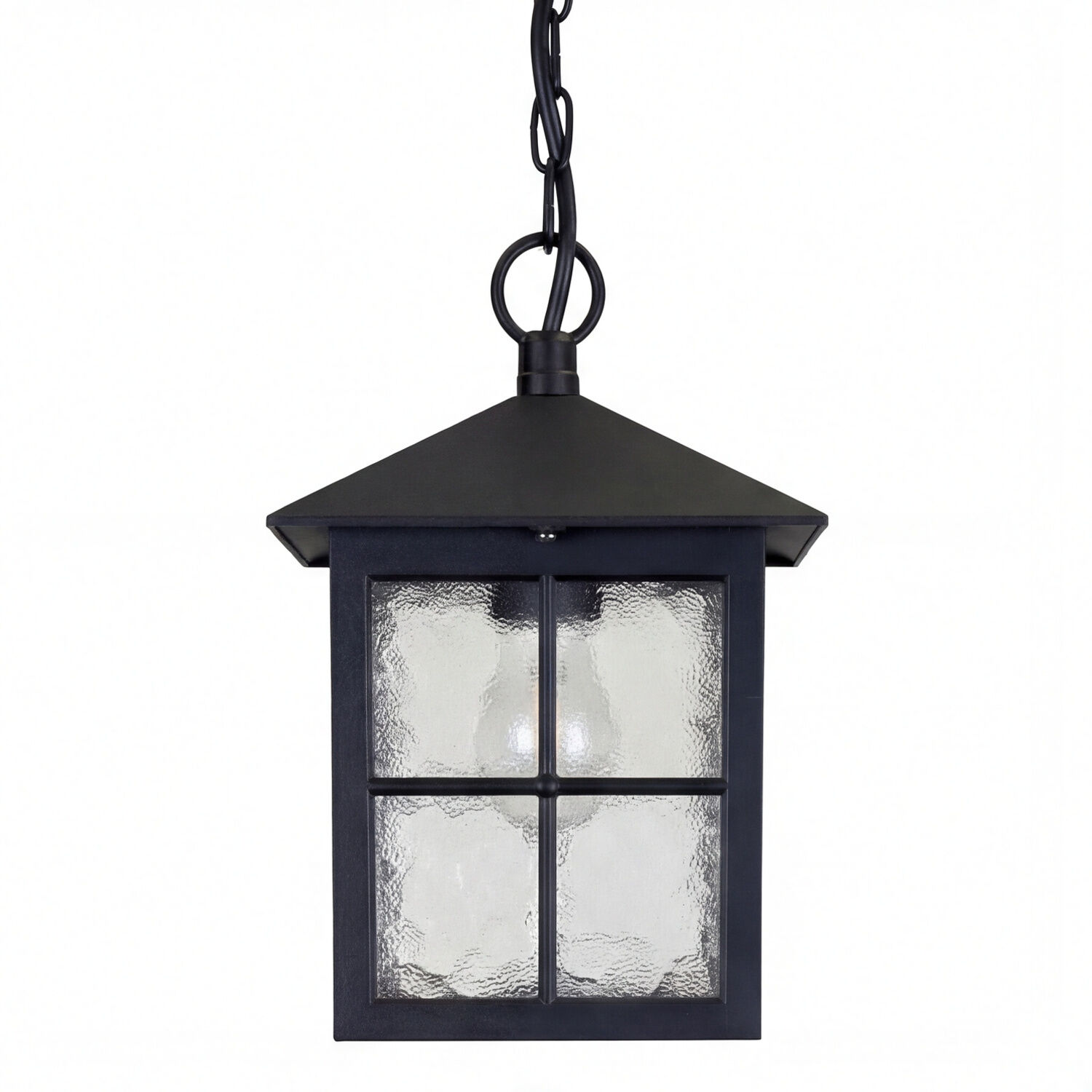 aussen-haengeleuchte-harold-1-flammig-schwarz-rustikal-vintage-01 hängendeLaterne, Außenlaterne, Glasfenster, schwarzesMetall, KettengliederAnhängung