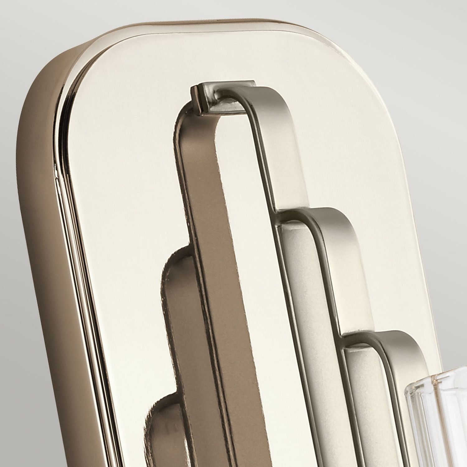 Applique métal verre E14 hauteur 35,5 cm nickel poli