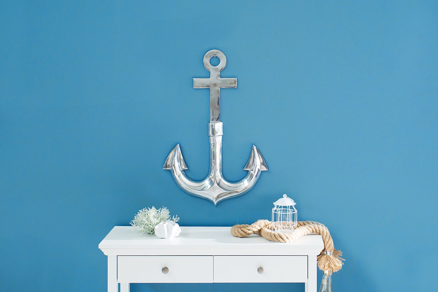 Wandskulptur Aluminium 47 cm in Silber Anker Elektronik, Hardware, Haken