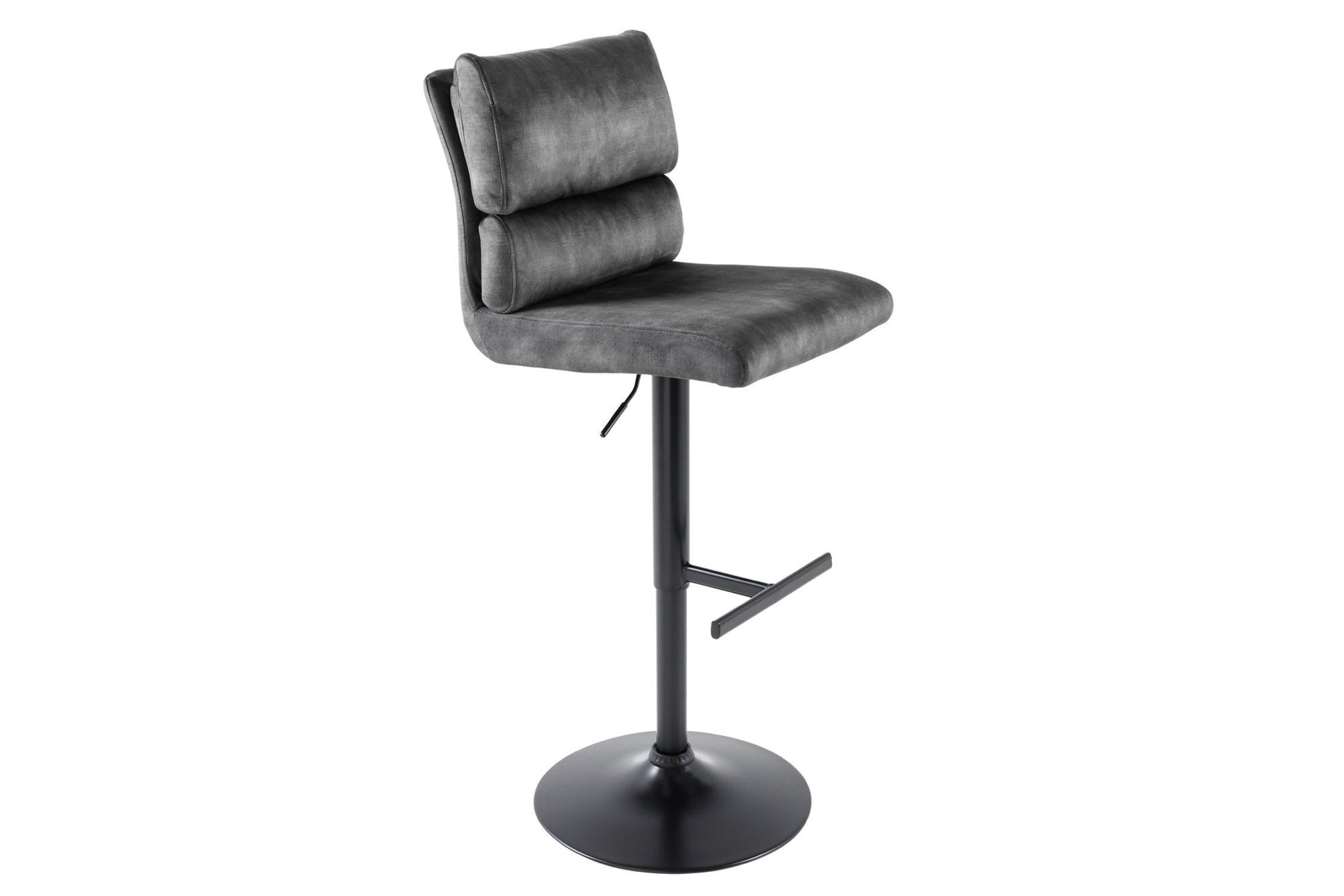 Barhocker höhenverstellbar drehbar Samt Grau Schwarz