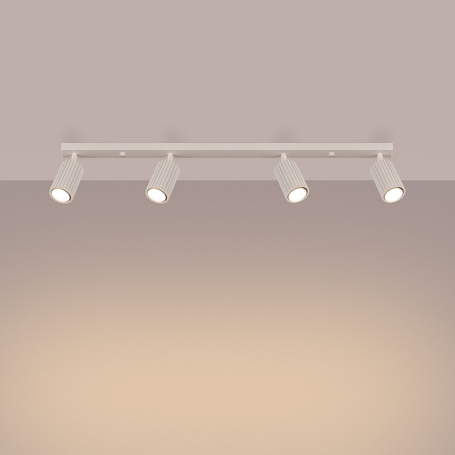 Moderner Deckenstrahler 4-flammig GU10 B: 81 cm in Creme