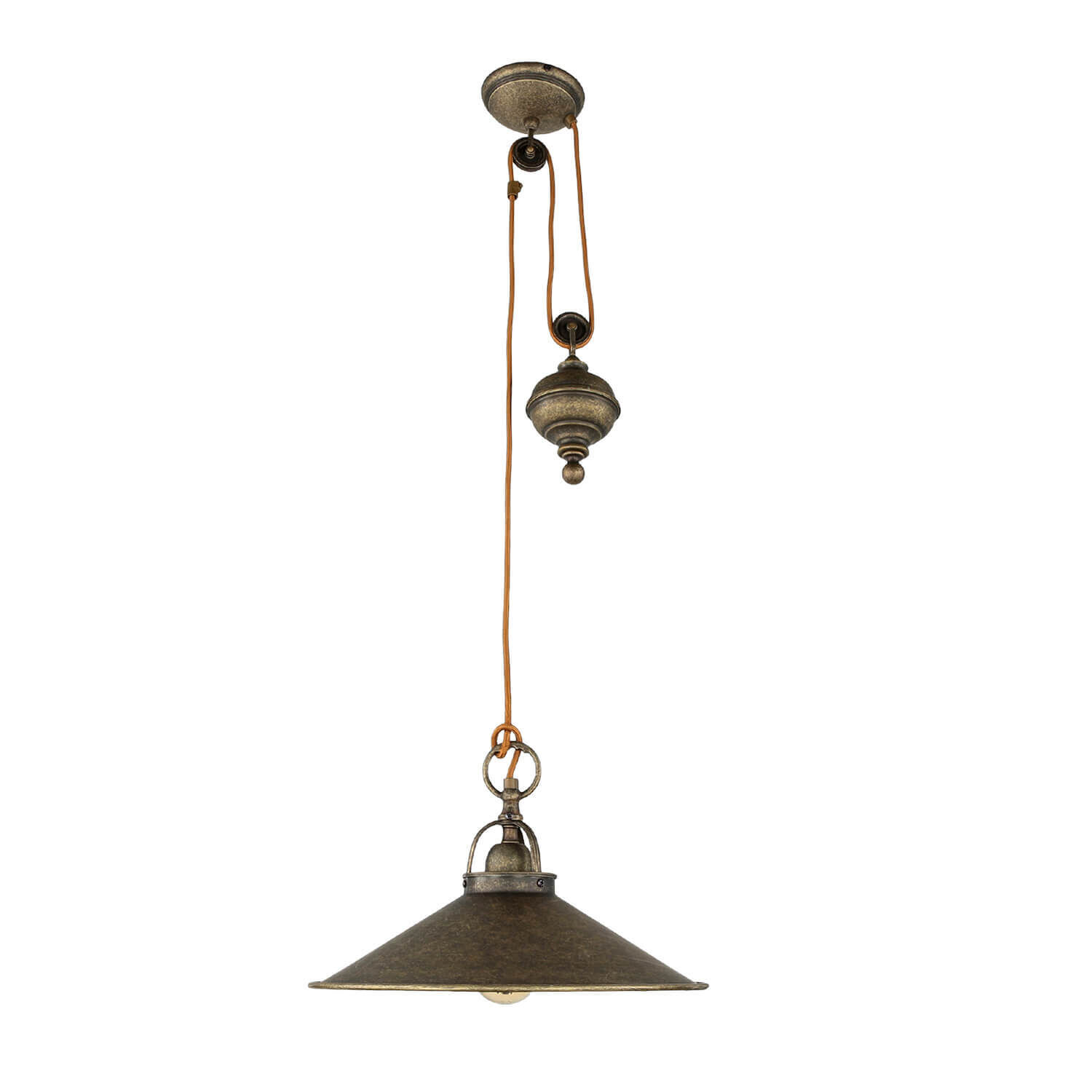 Höhenverstellbare Hängeleuchte Rustikal Bronze Antik Bronze, Lampe, Deckenleuchte, Kronleuchter