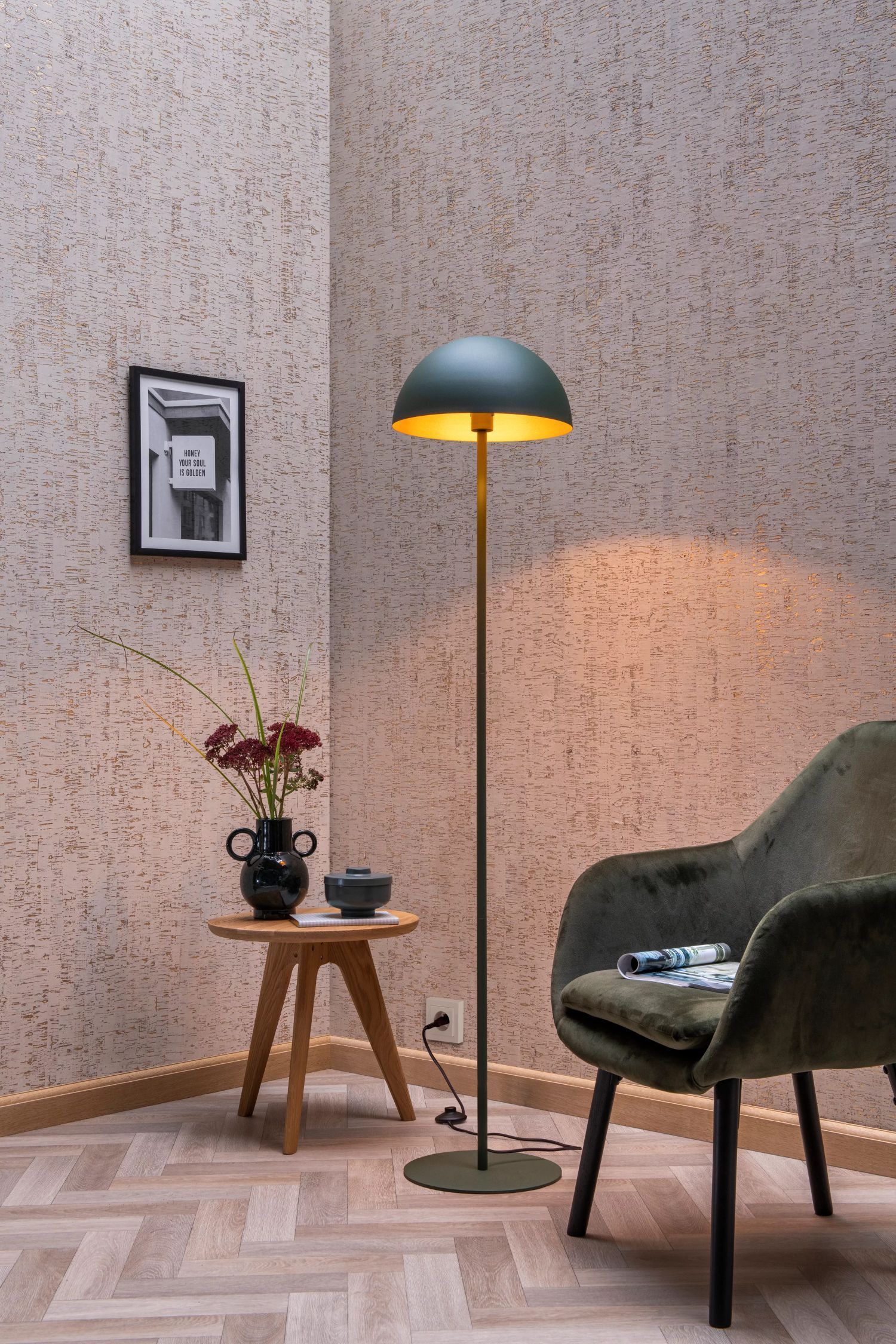 Grüne Stehleuchte Metall Industrial E27 160 cm indirekt Lampe, Stuhl, Mobiliar, Stehlampe