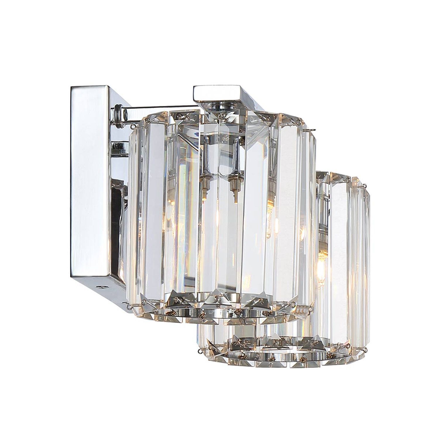 Wandleuchte, Kristall, Chrom, Metall, Glas