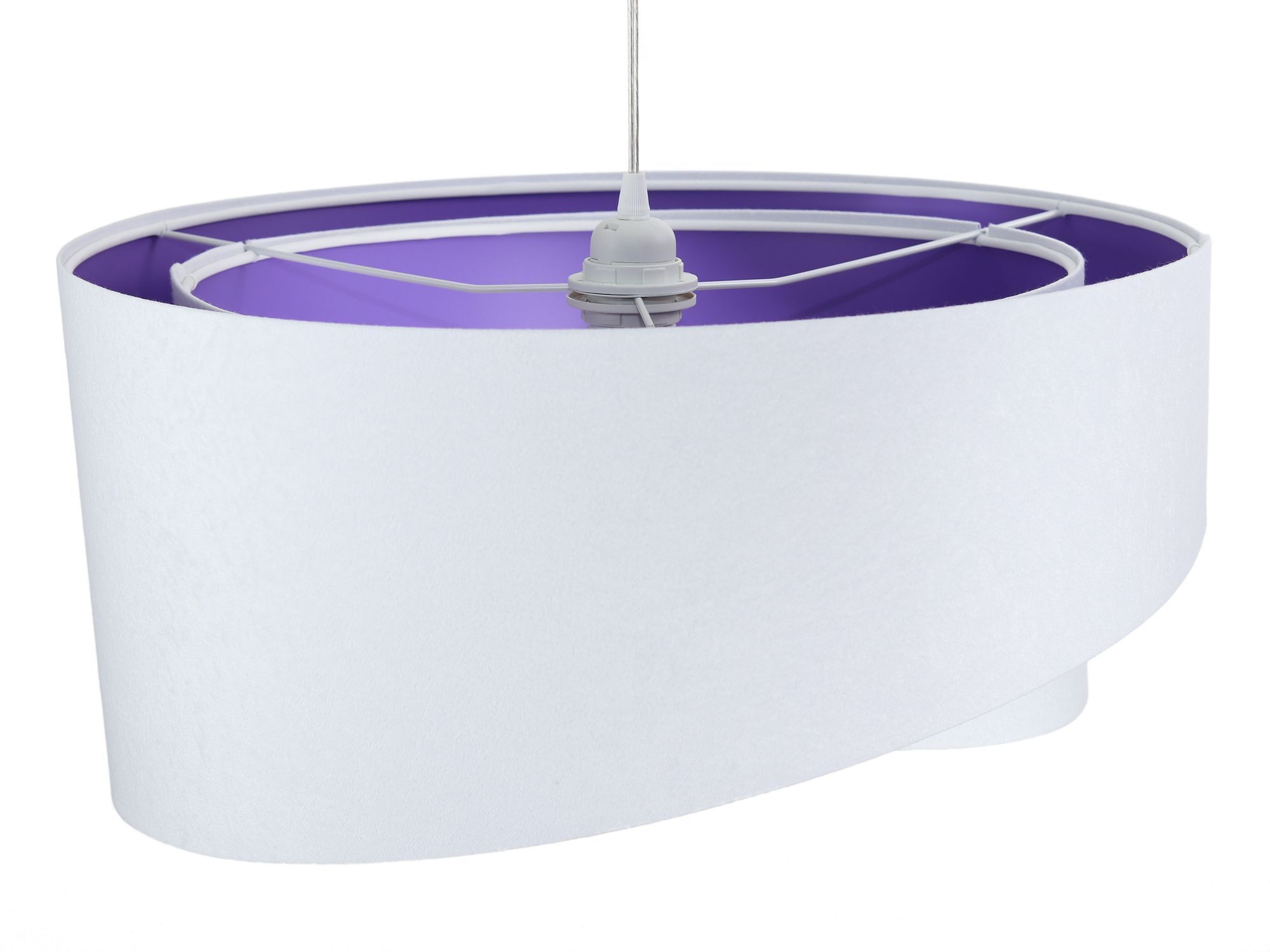 Lampe à suspendre tissu rond Ø50cm blanc violet salon Lampe, Lampenschirm, Deckenleuchte