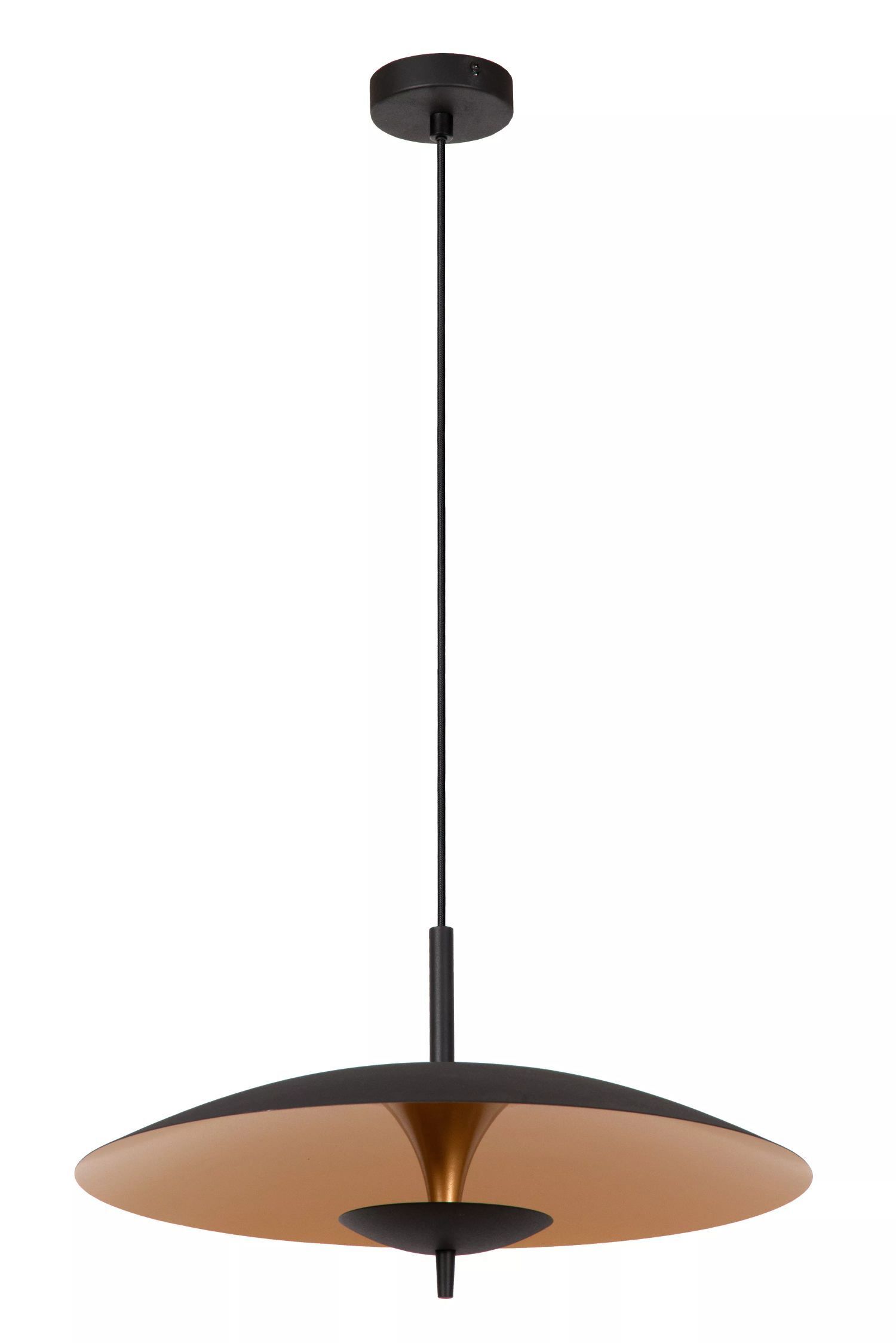 LED Hängeleuchte Loft Metall Schwarz Gold Ø47 cm 3000 K Lampe, Gerät, Deckenventilator, Elektrisches Gerät