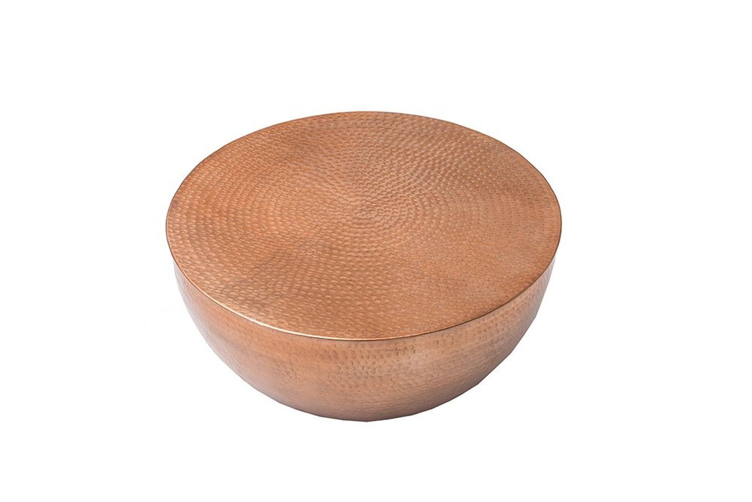 Table basse en aluminium fait main Ø 60 cm en cuivre