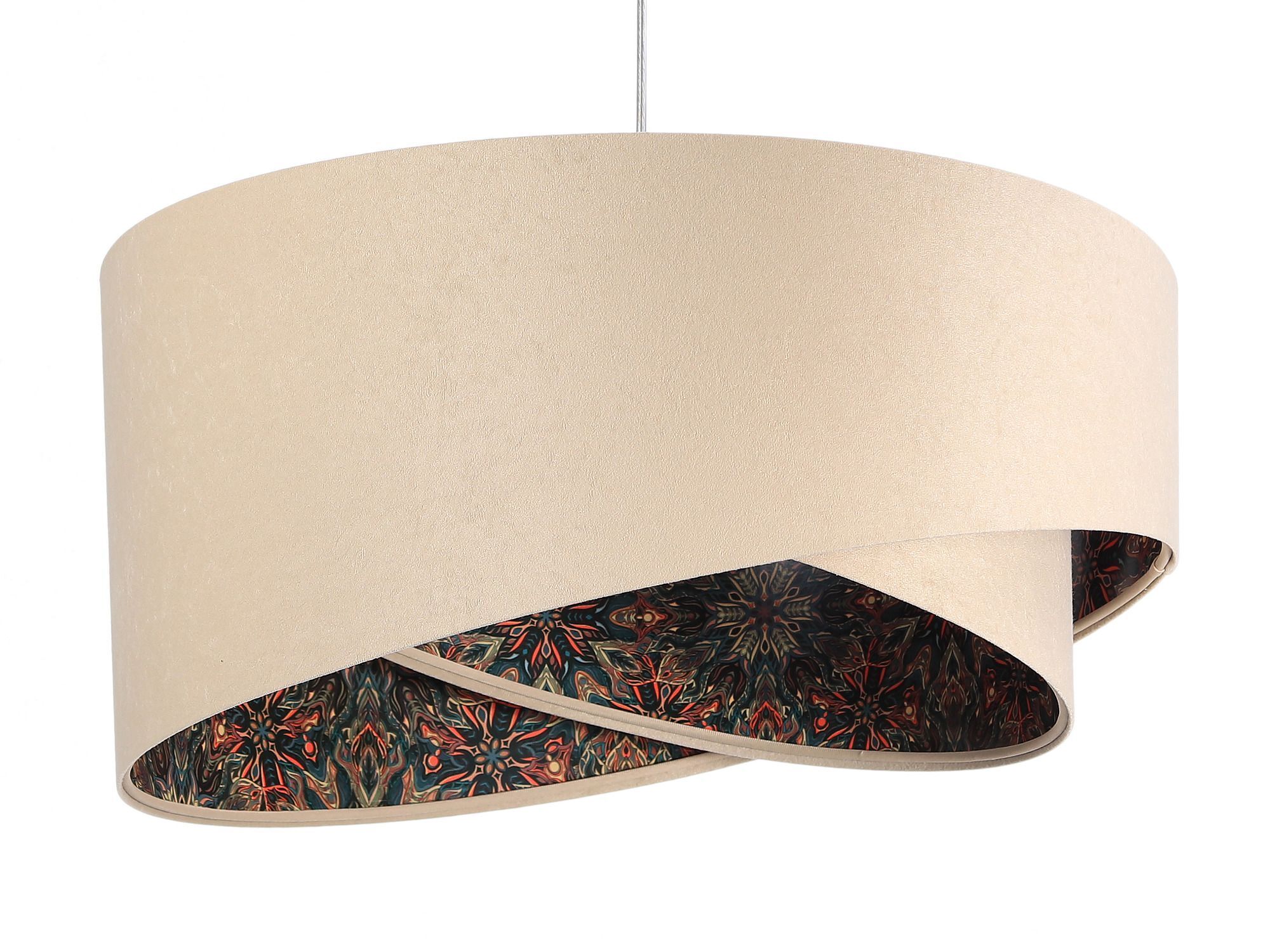 Lampe à suspendre JILLIEN Beige Multicolore ronde Ø50cm
