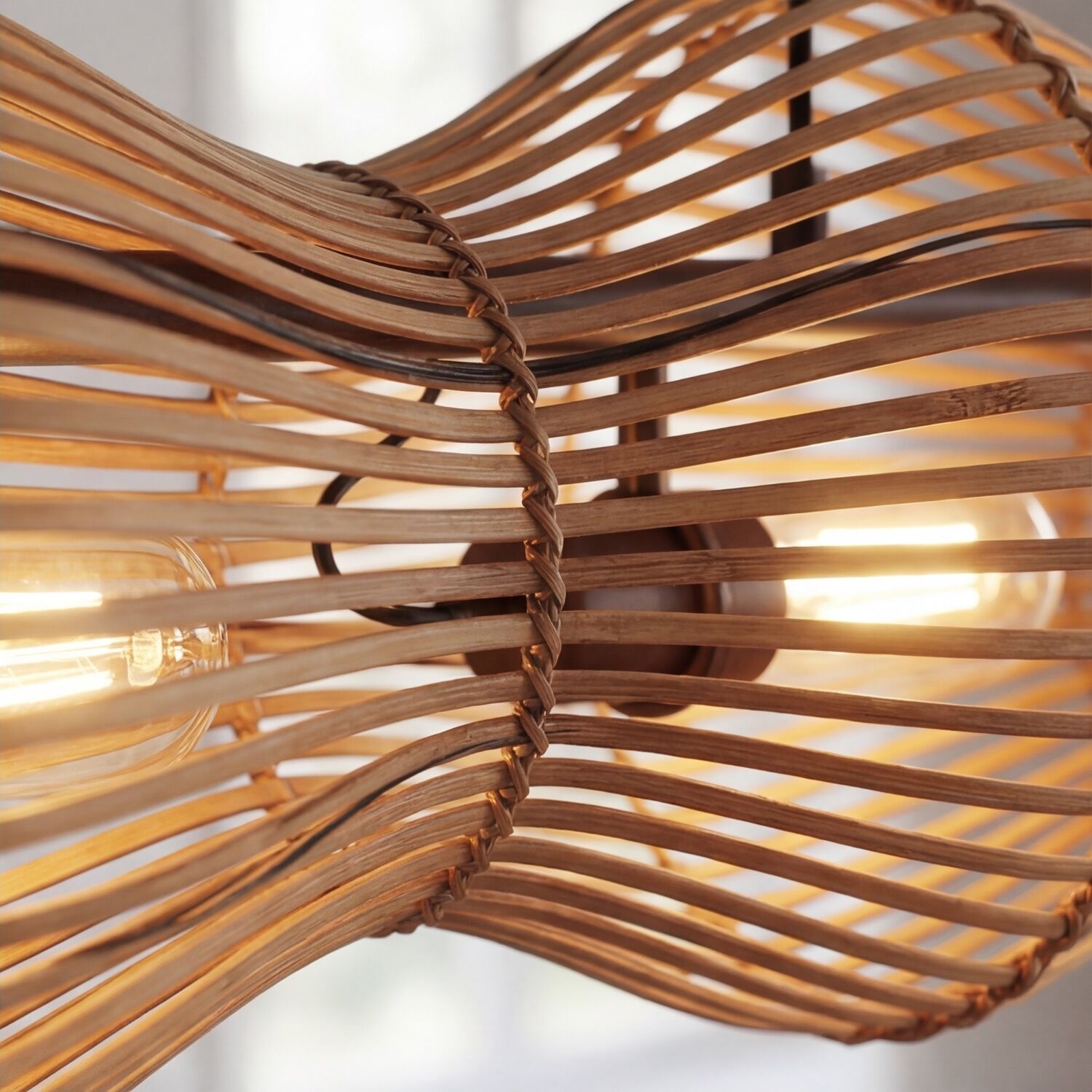 Licht, Lampen, Rattan, Schirm, Glühbirne